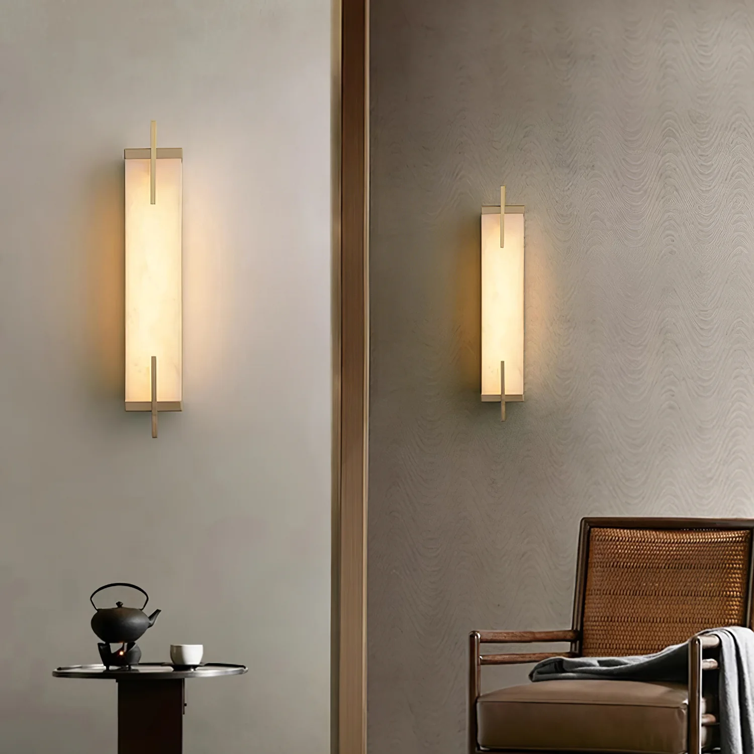 Calliope Alabaster Wall Sconce - Image 6