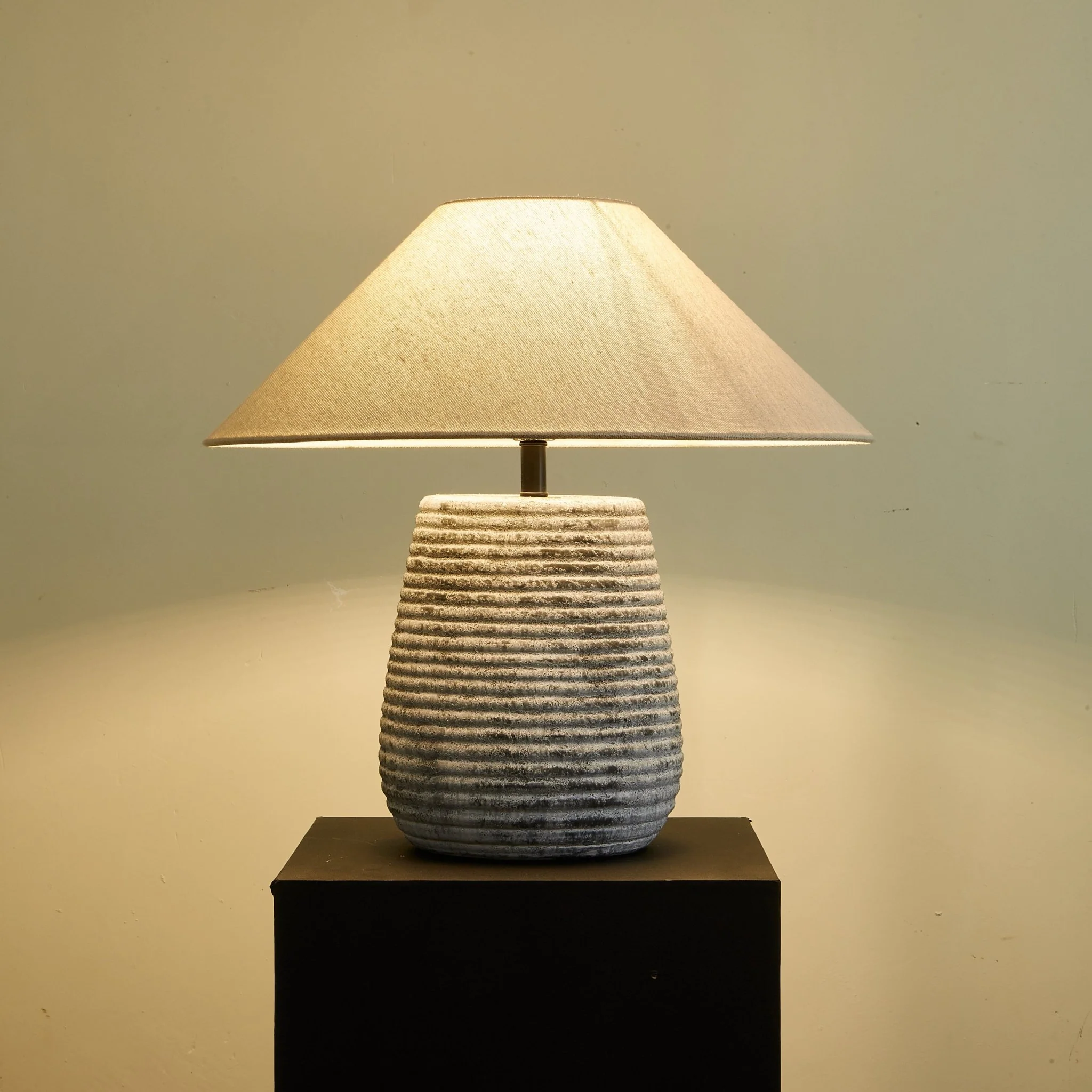 Callisto Ribbed Ceramic Table Lamp - Image 11