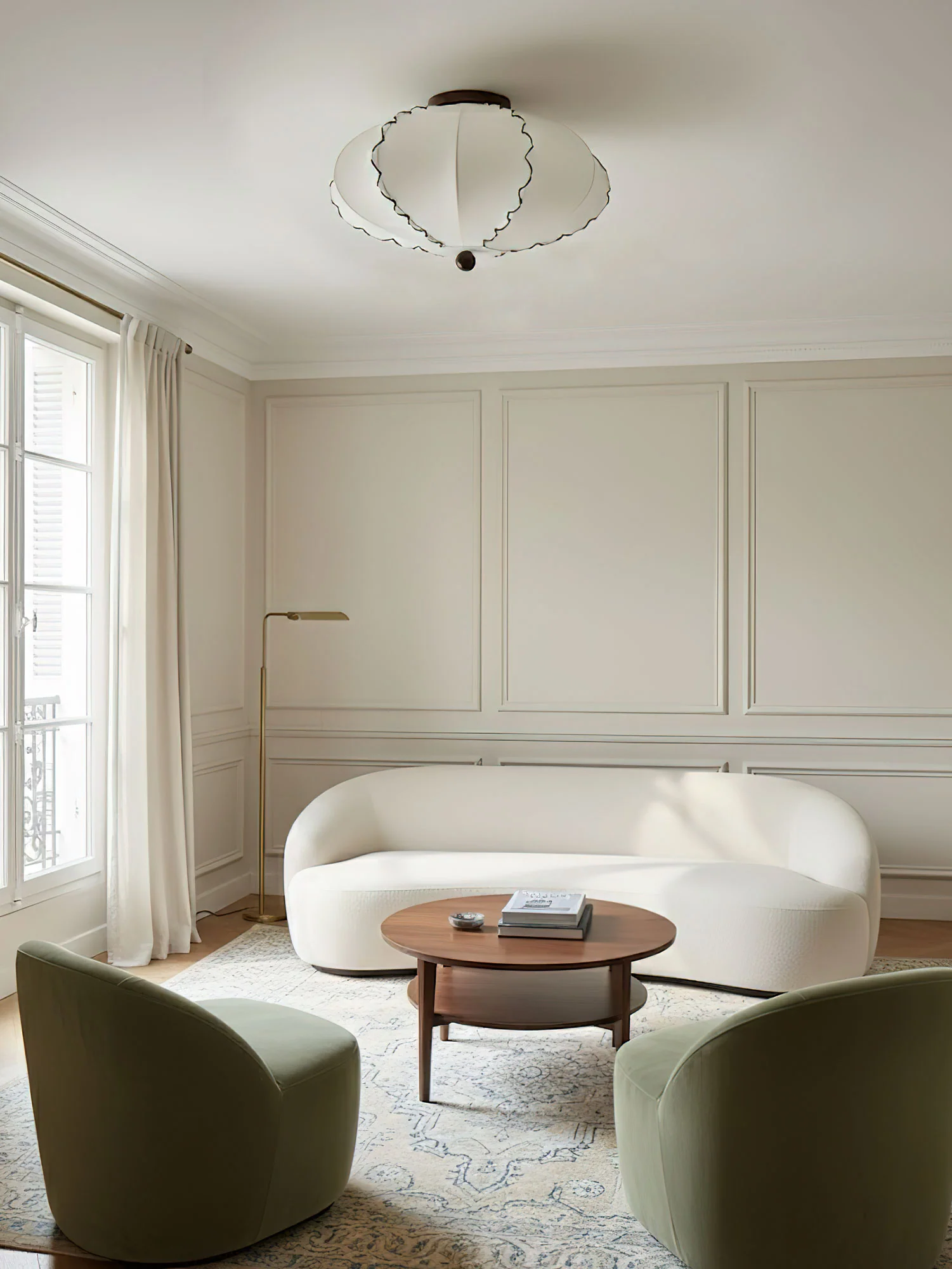 Calloped Edge Fabric Ceiling Light - Image 7