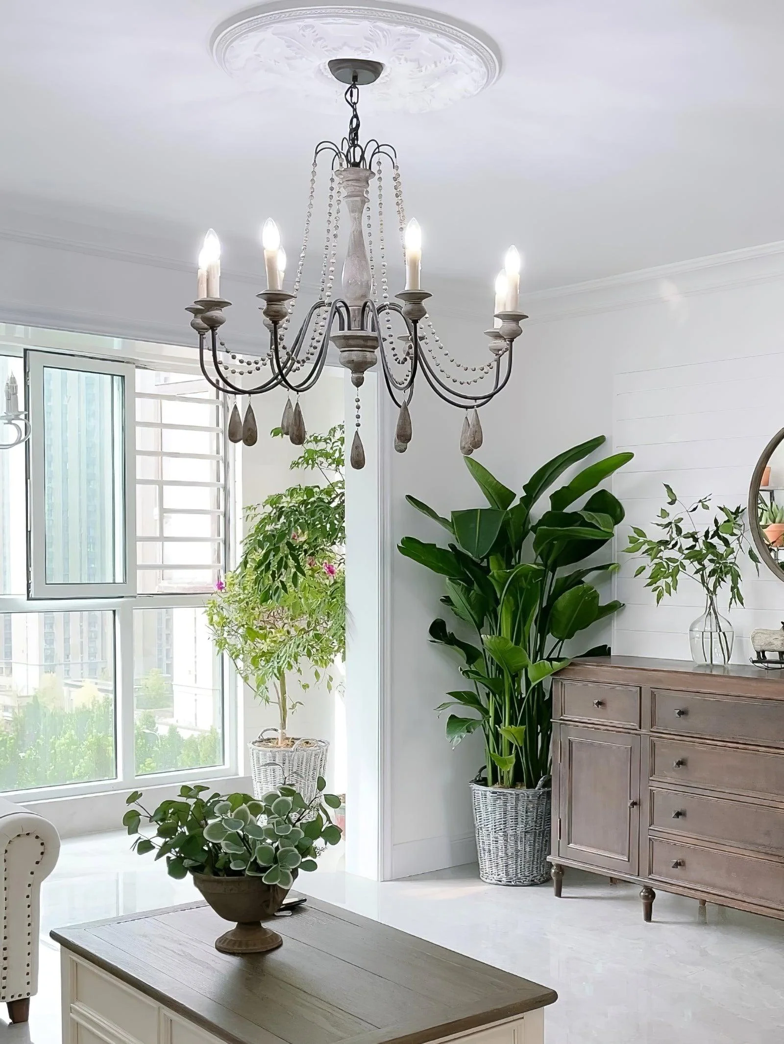 Candle Style Beaded Chandelier - Image 22