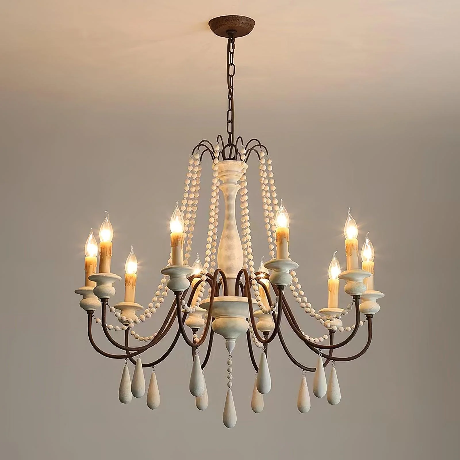 Candle Style Beaded Chandelier - Image 4