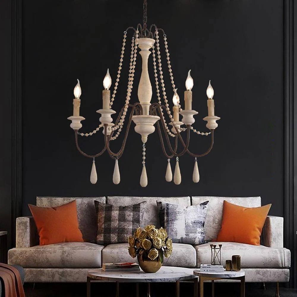 Candle Style Beaded Chandelier - Image 7