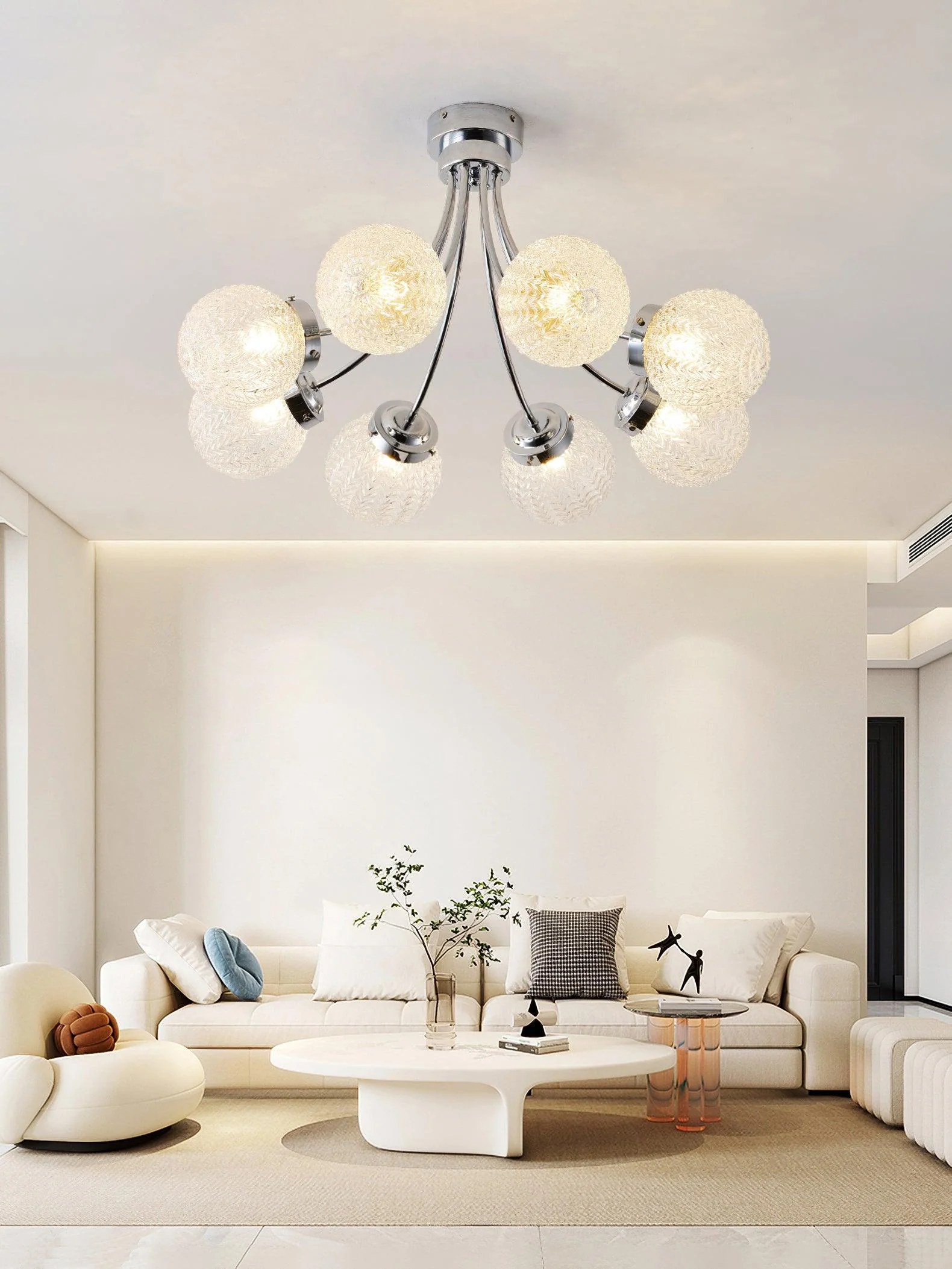 Carved Glass Ceiling Lamp - Image 12