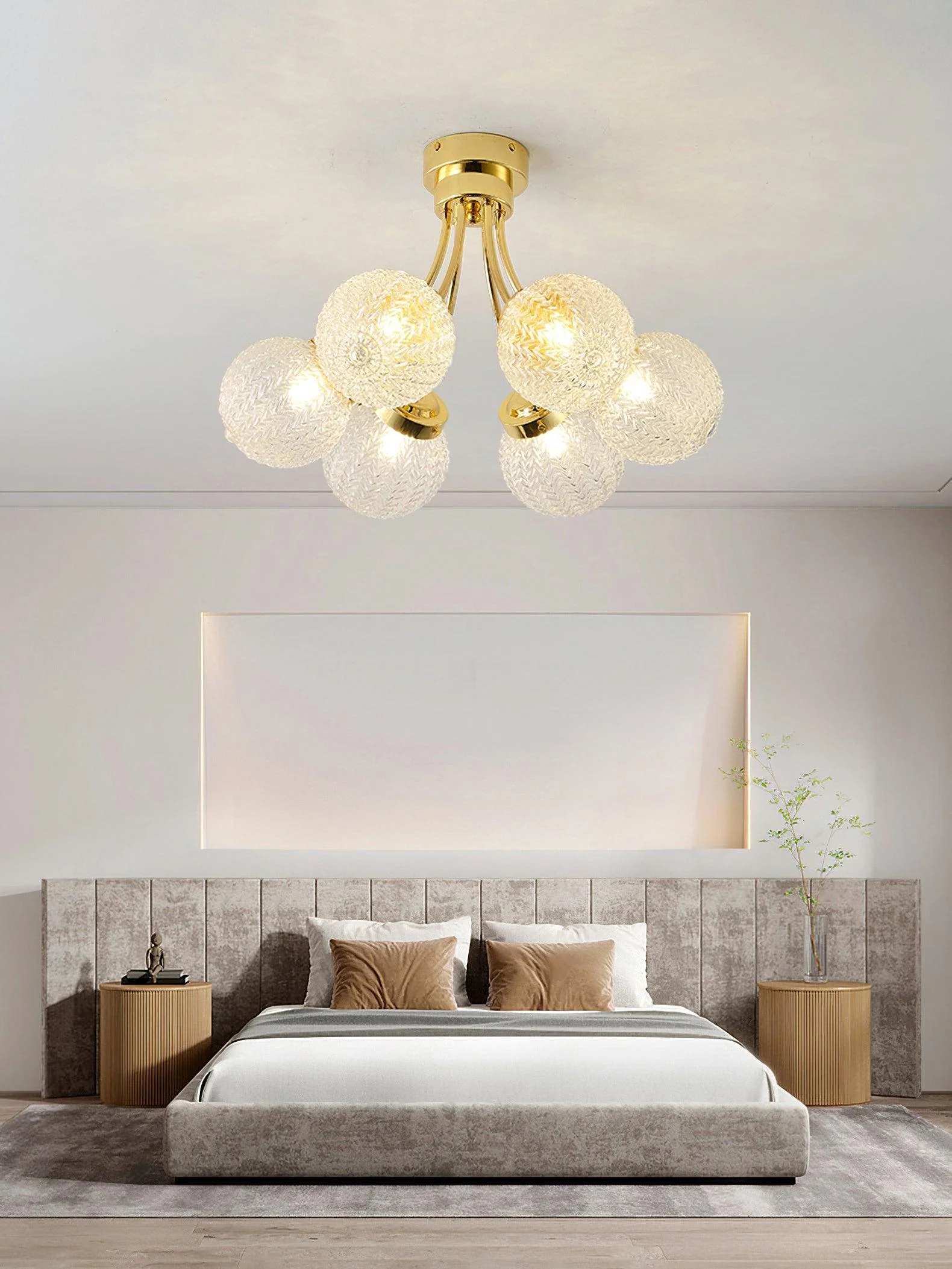 Carved Glass Ceiling Lamp - Image 16