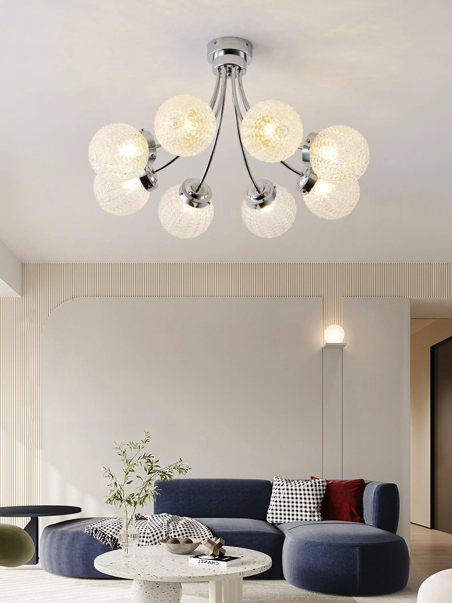 Carved Glass Ceiling Lamp - Image 17