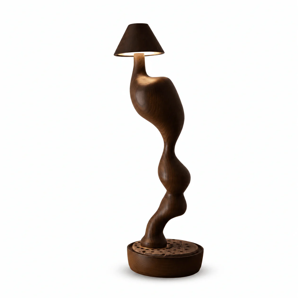 Carved Wood Cordless Table Lamp - Image 11