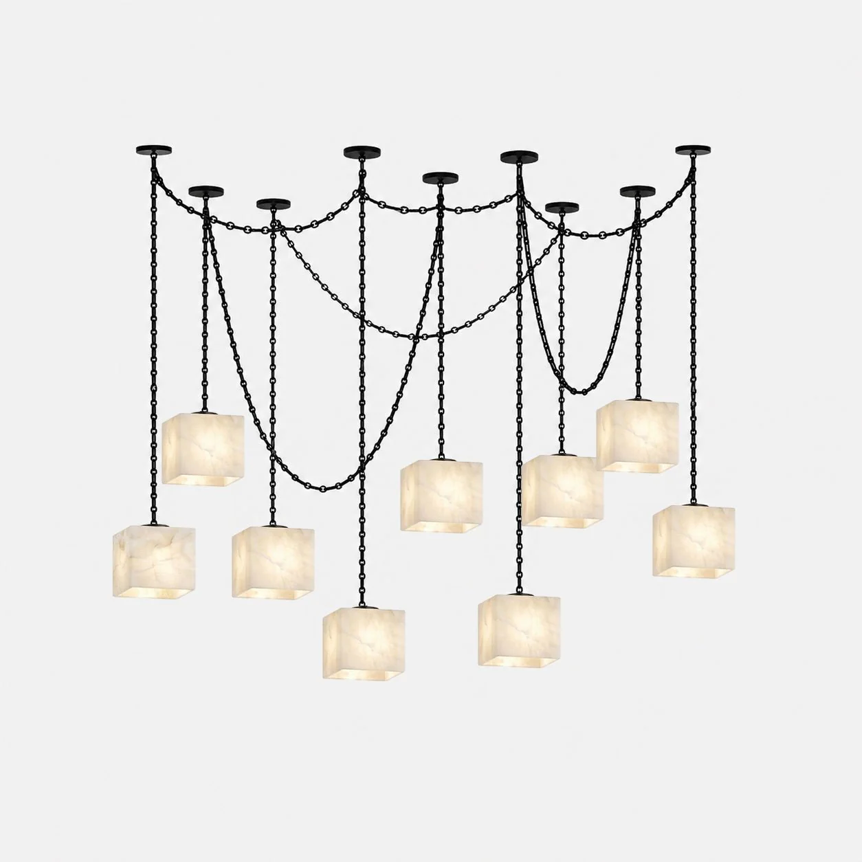 Cascade Chain Cube Chandelier - Image 9