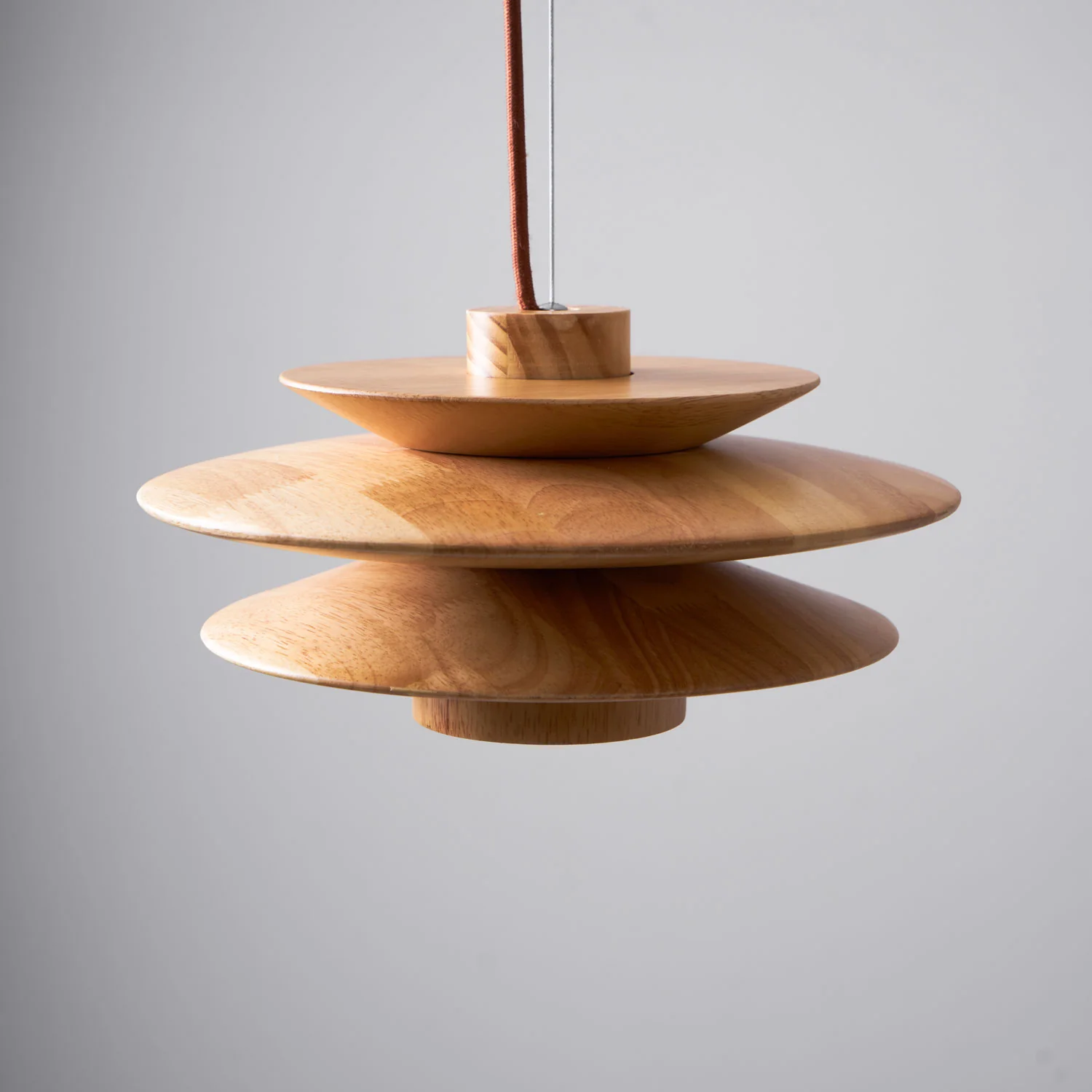 Cascade Wooden Disc Swag Pendant Lamp - Image 22