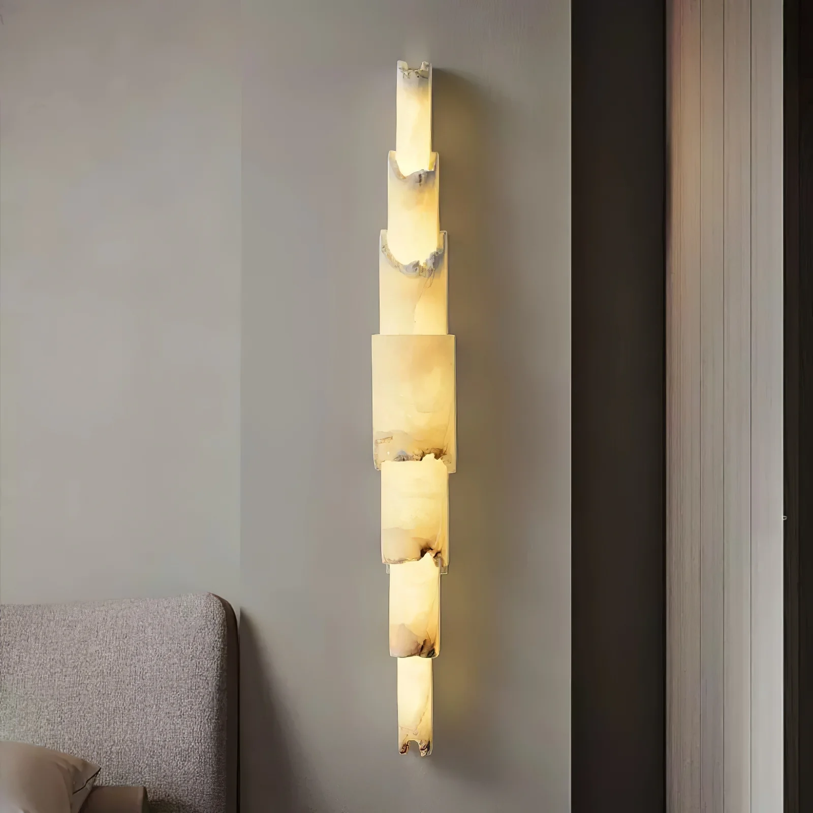 Cascading Alabaster Wall Sconce - Image 2