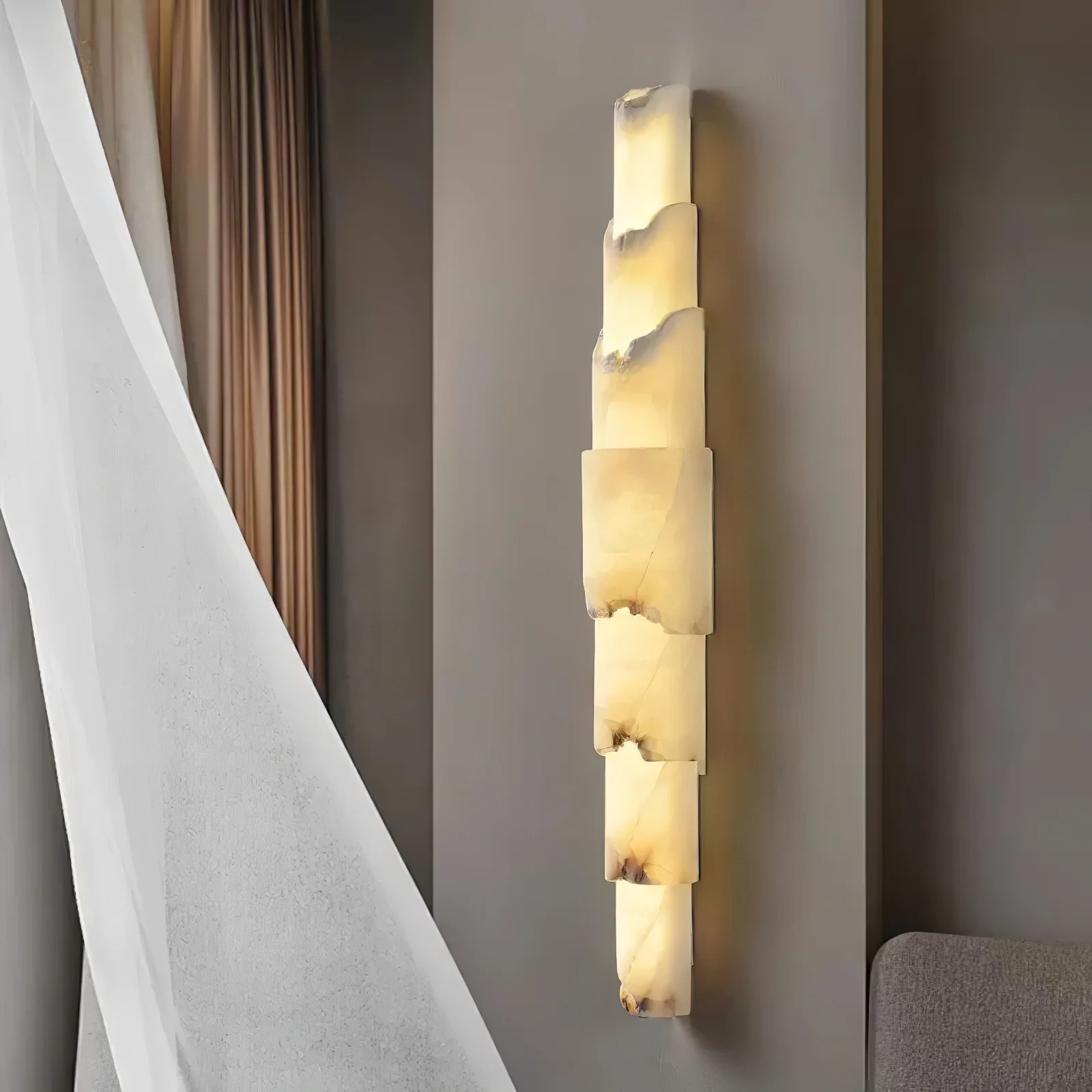 Cascading Alabaster Wall Sconce - Image 3