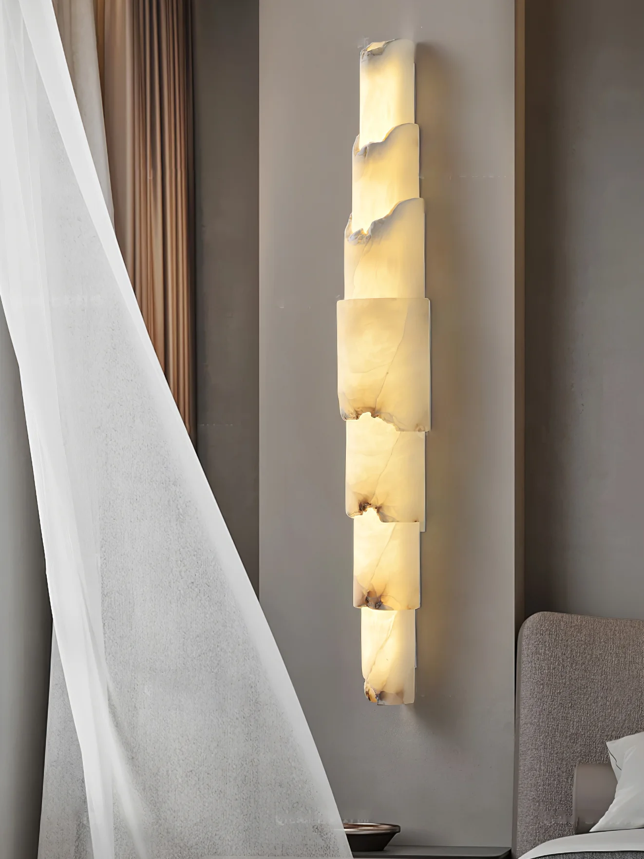 Cascading Alabaster Wall Sconce - Image 6