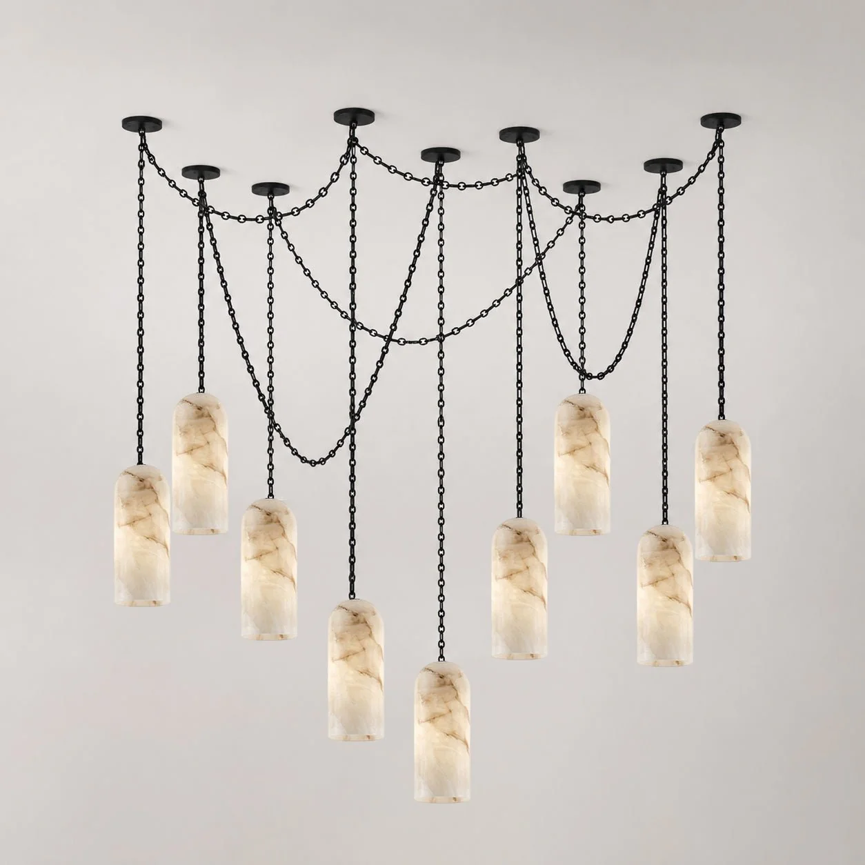 Cascading Chain Capsule Chandelier - Image 12