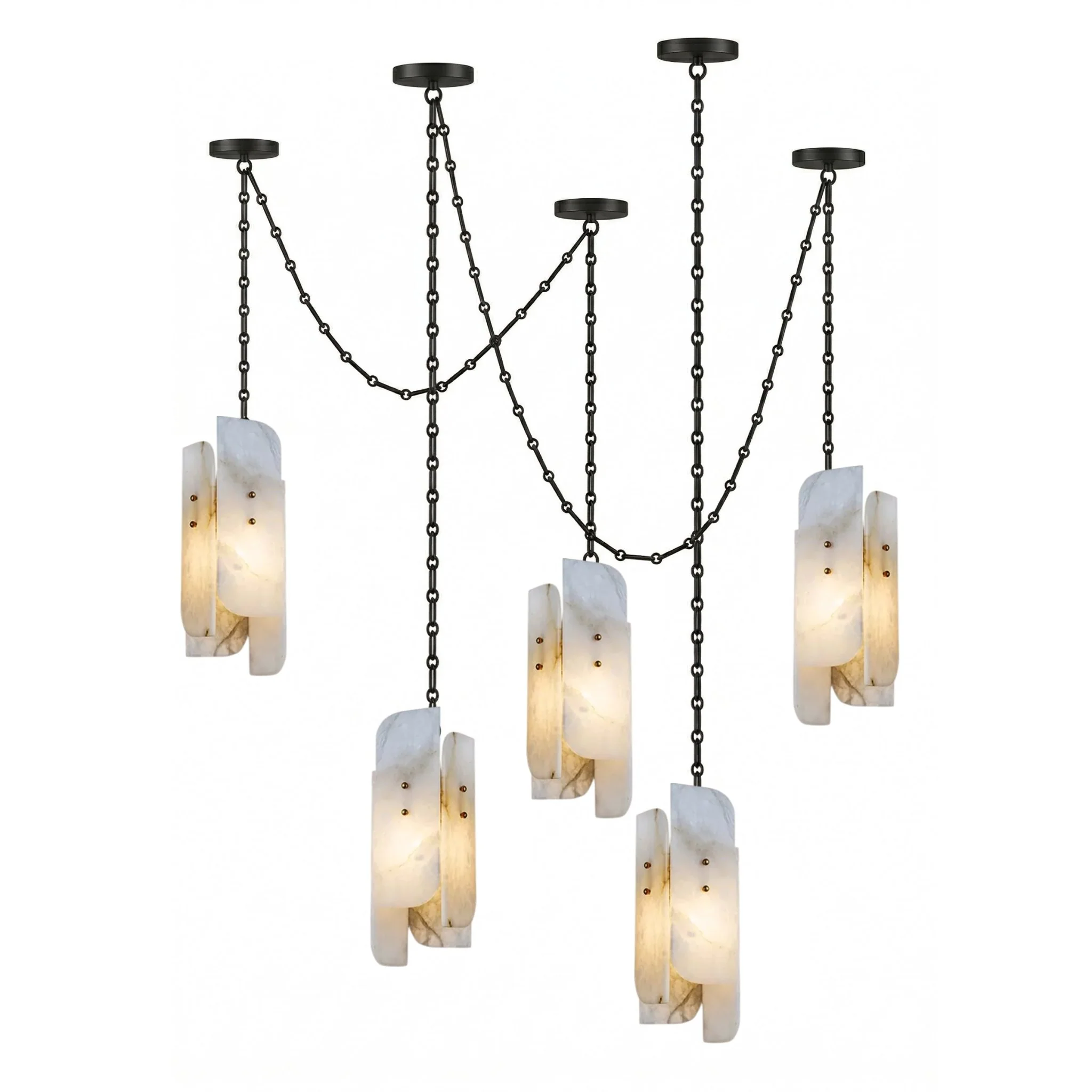 Cascading Chain Cluster Chandelier - Image 17