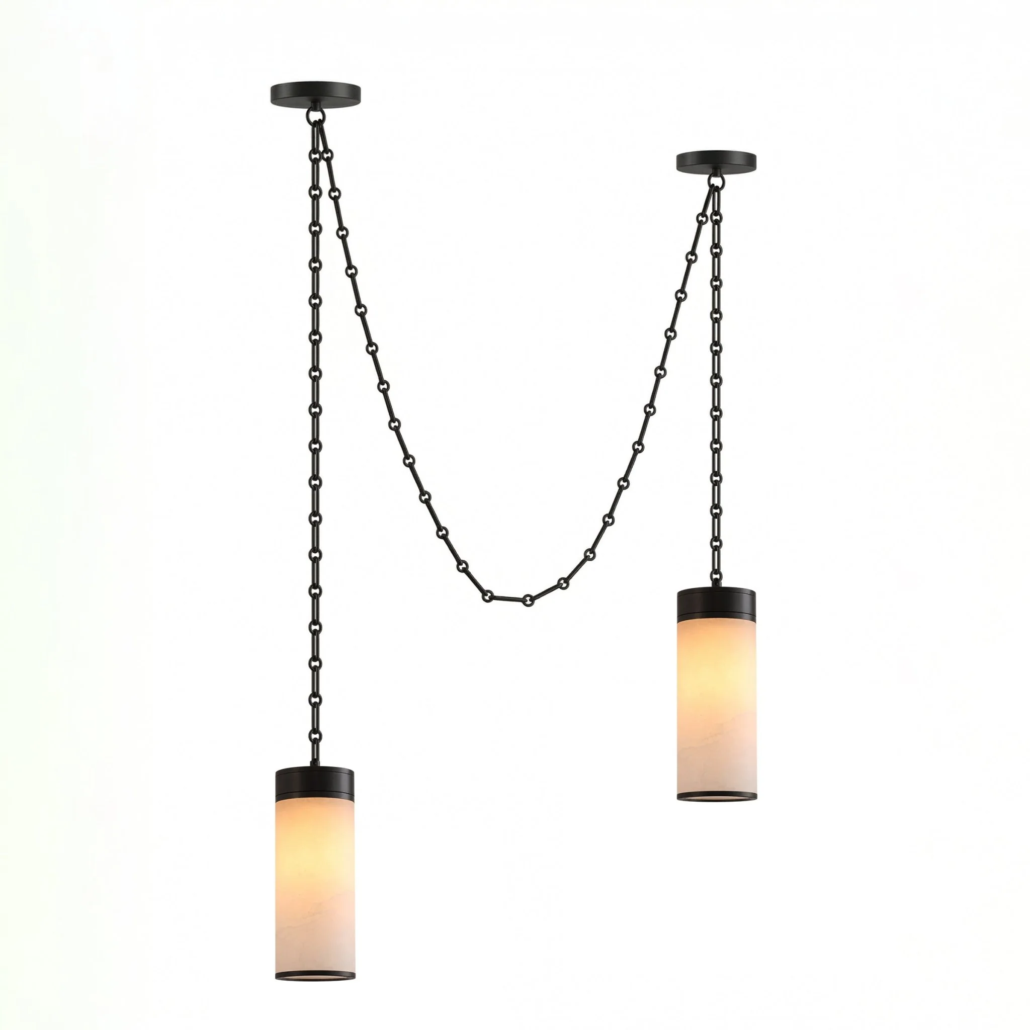 Cascading Chain Cylinder Chandelier - Image 11