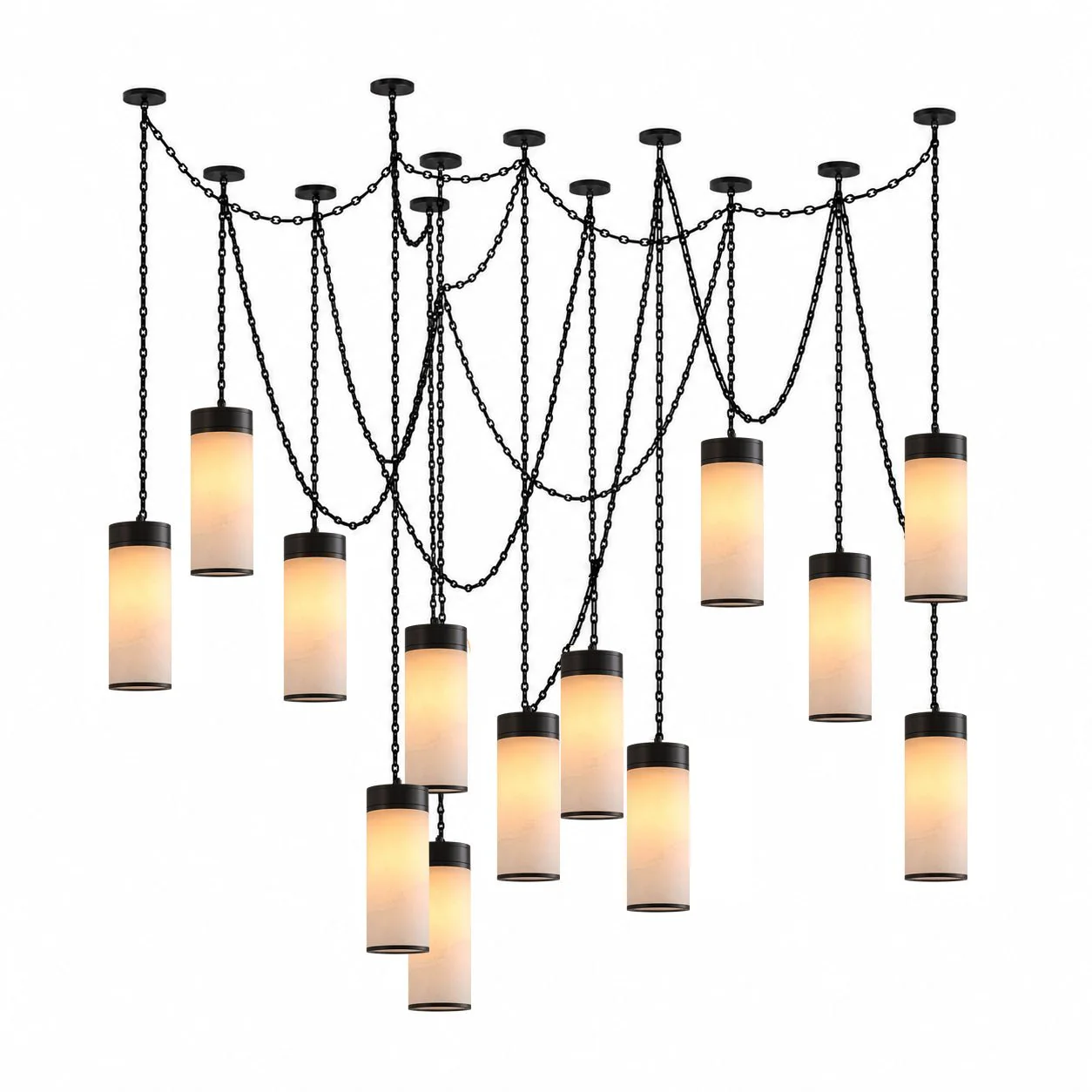 Cascading Chain Cylinder Chandelier - Image 17
