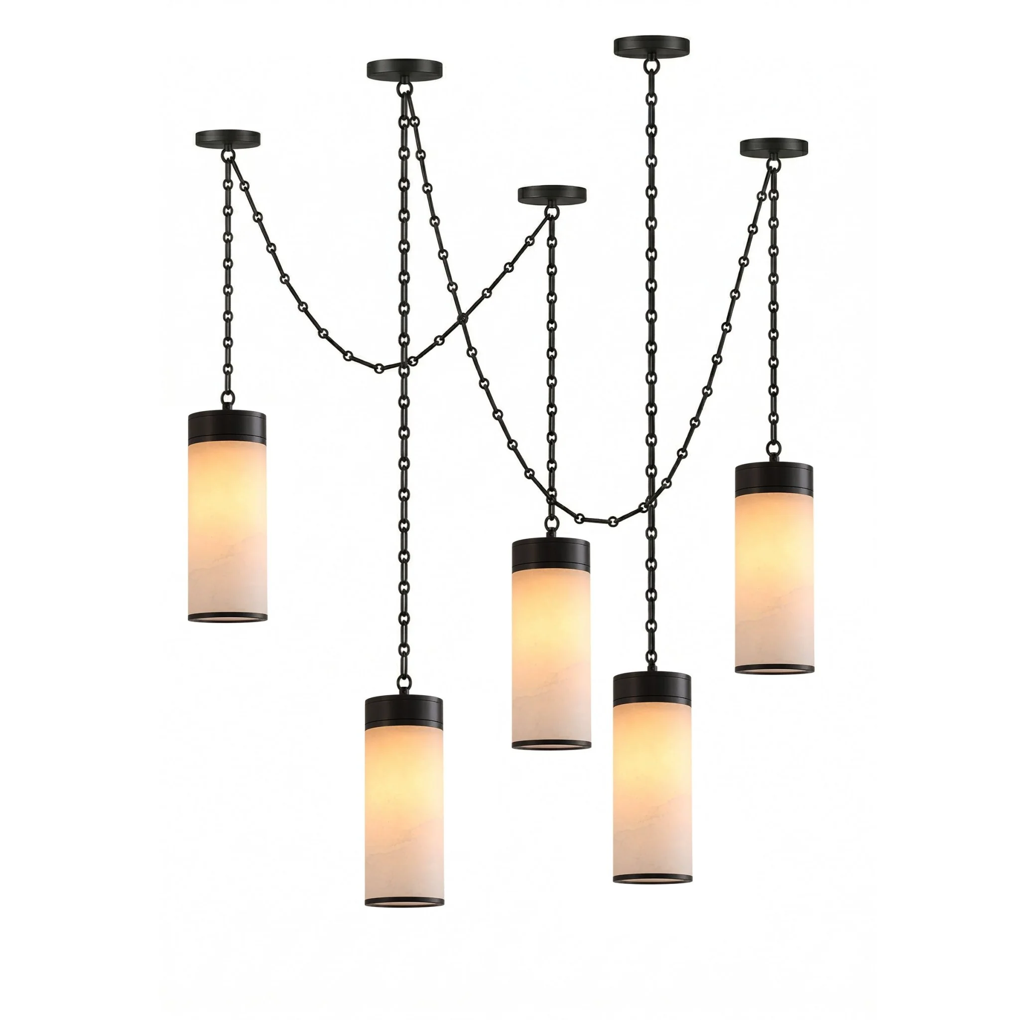 Cascading Chain Cylinder Chandelier - Image 18