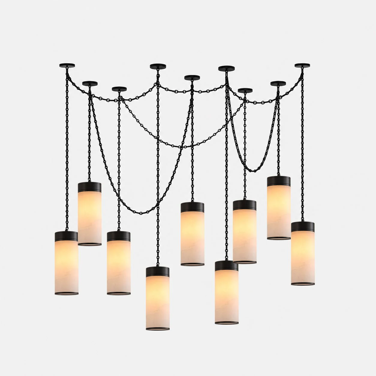 Cascading Chain Cylinder Chandelier - Image 8