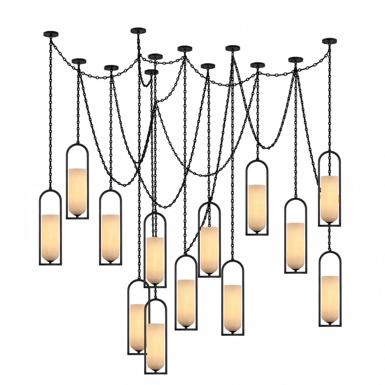 Cascading Chain Lantern Chandelier - Image 15