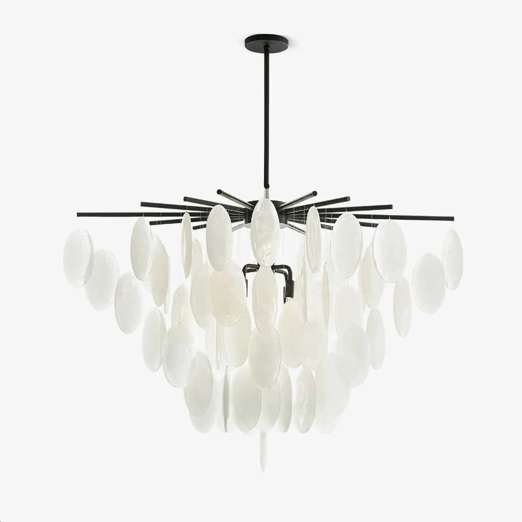 Cascading Selenite Disc Chandelier