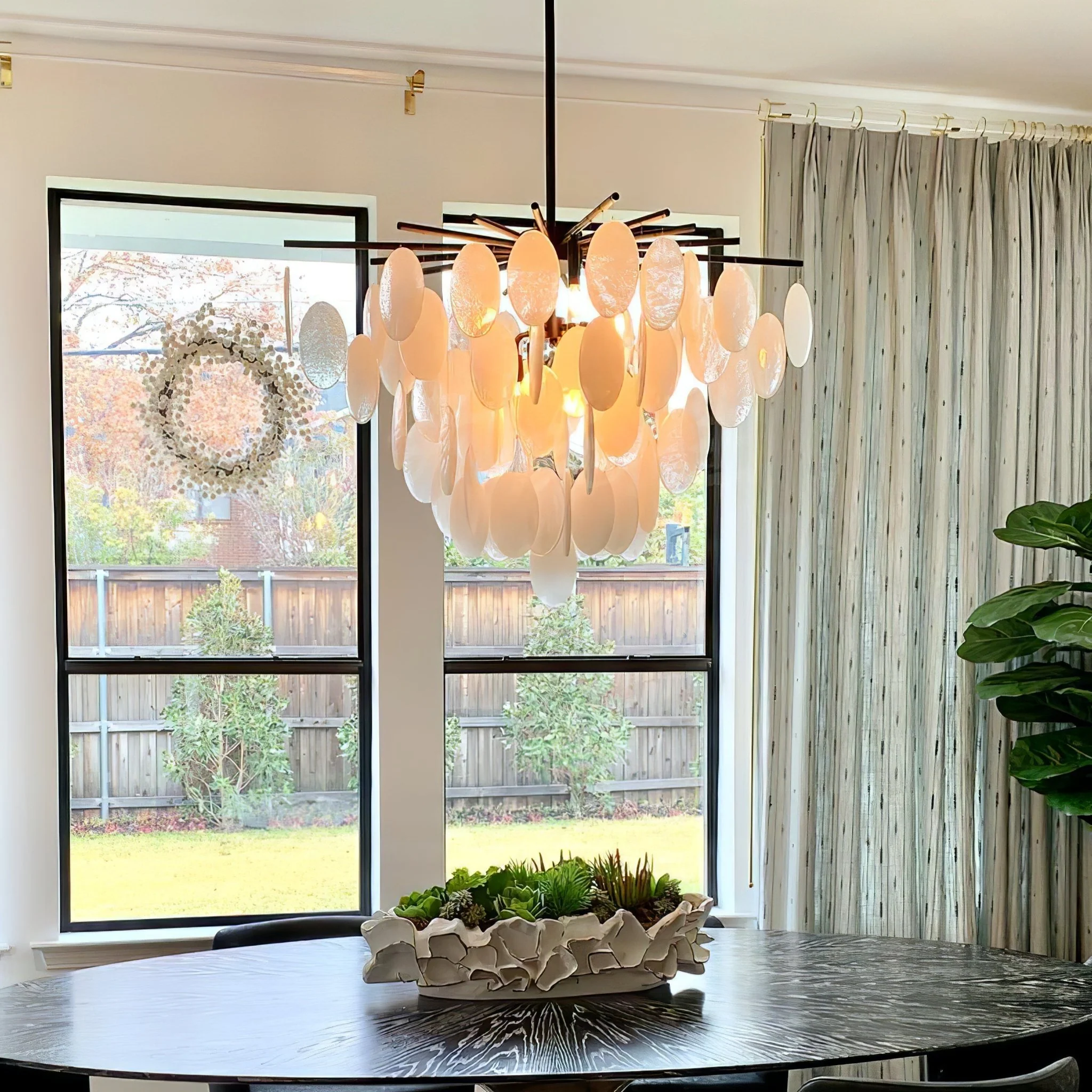 Cascading Selenite Disc Chandelier - Image 2