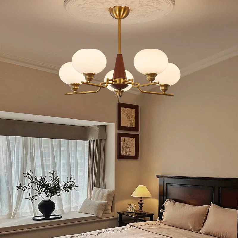 Celeste Sphere Walnut Chandelier - Image 14