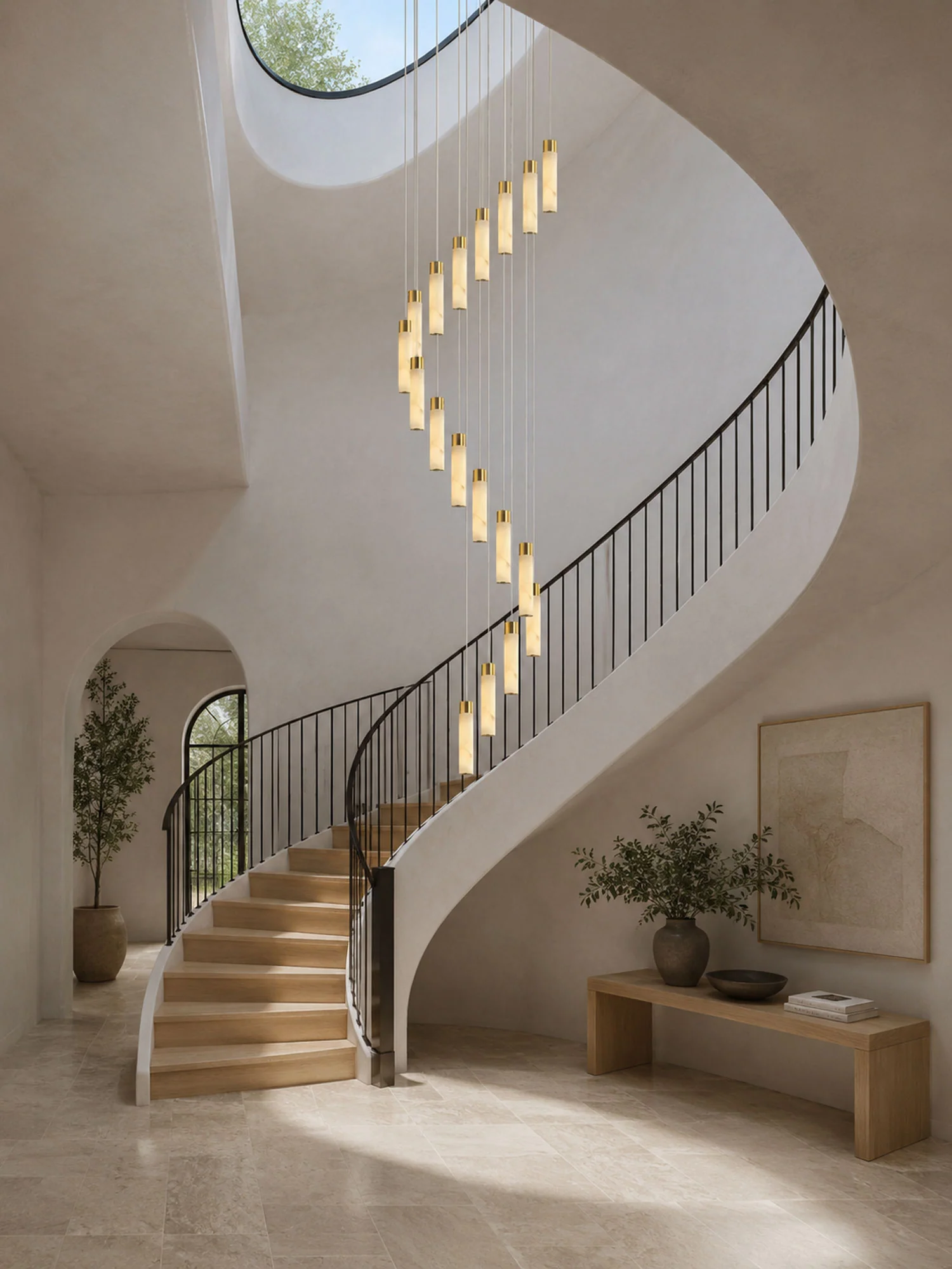 Celestial Alabaster Cascade Chandelier - Image 7
