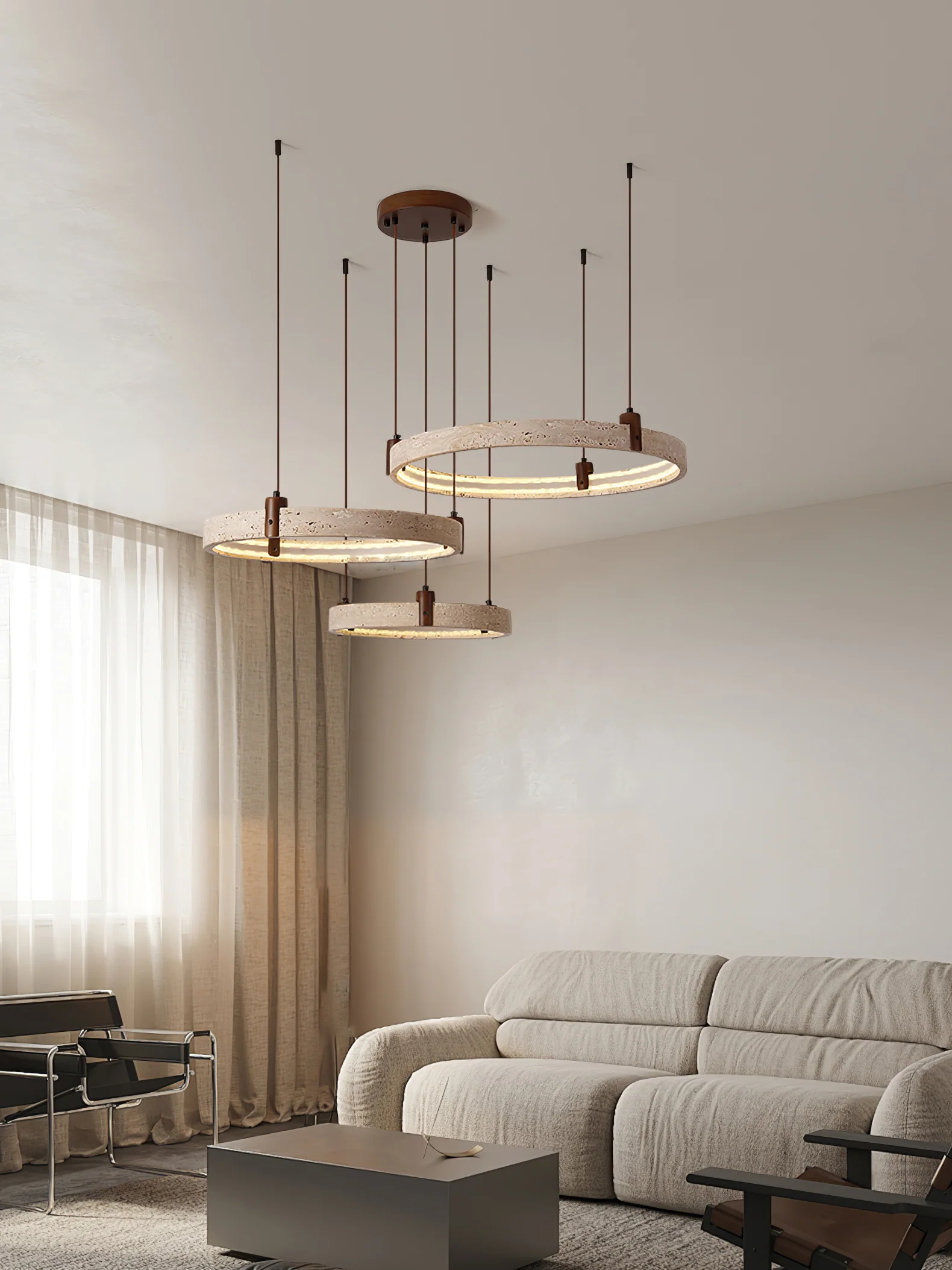 Celestial Orbit Travertine Chandelier - Image 13