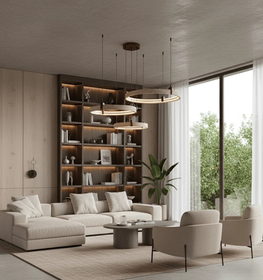 Celestial Orbit Travertine Chandelier - Image 3