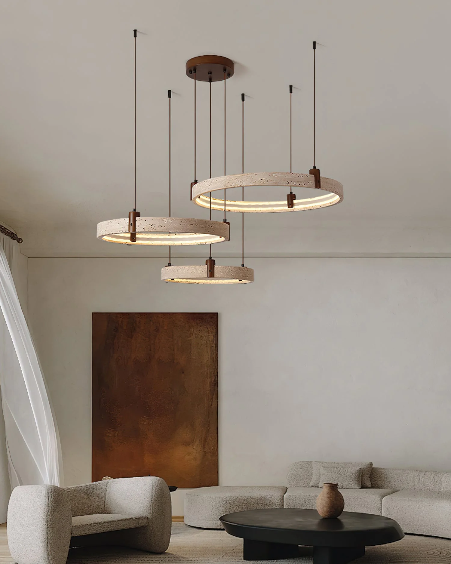 Celestial Orbit Travertine Chandelier - Image 30