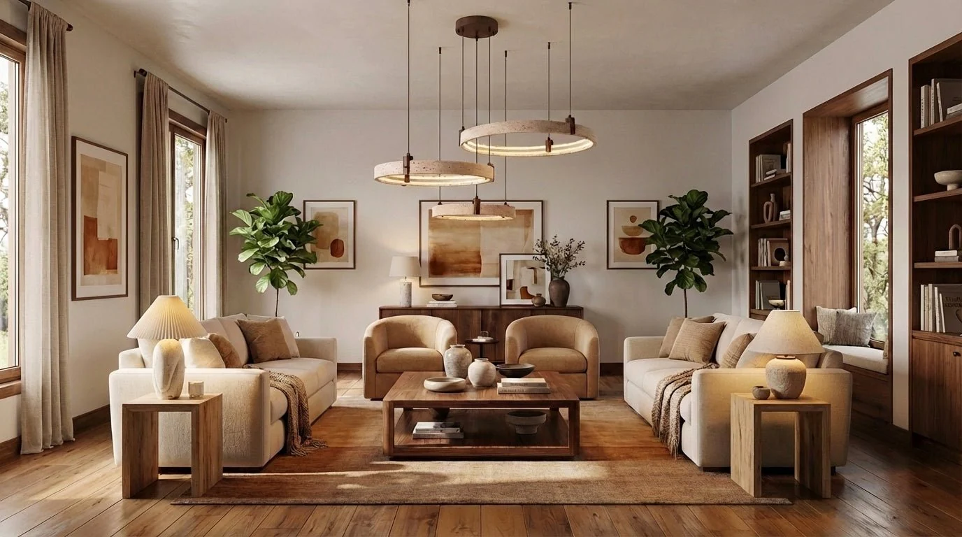 Celestial Orbit Travertine Chandelier - Image 7