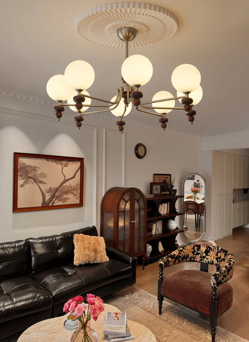 Celestial Sphere Walnut Chandelier - Image 5