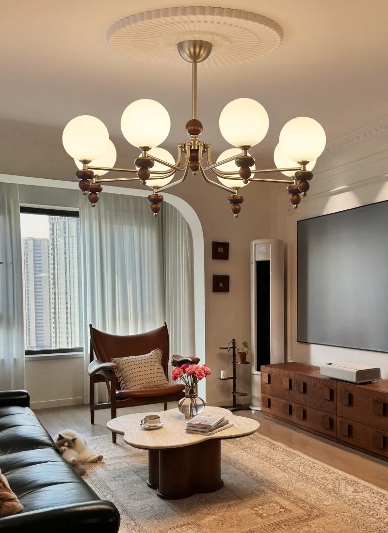Celestial Sphere Walnut Chandelier - Image 6
