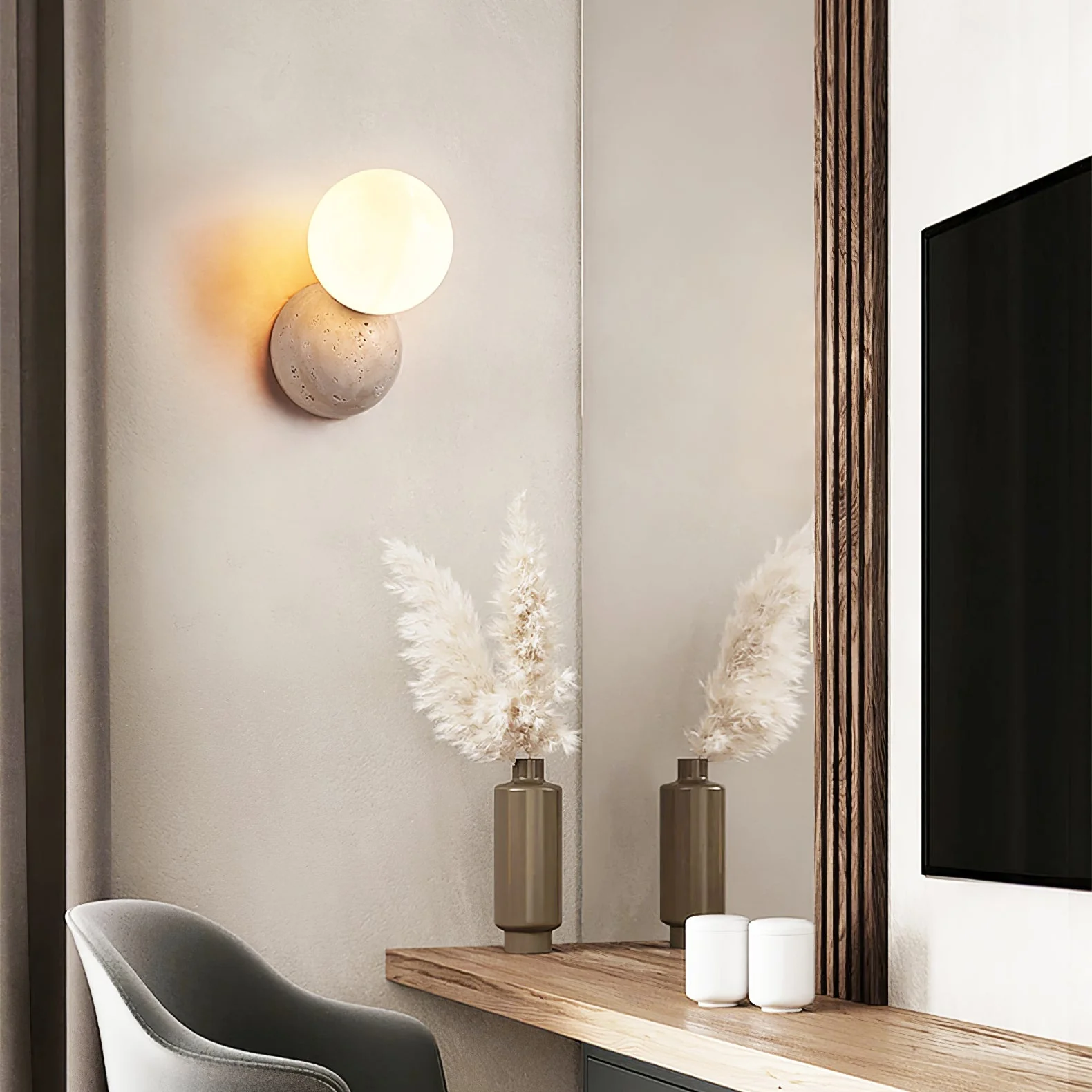 Celestial Travertine Wall Sconce - Image 14