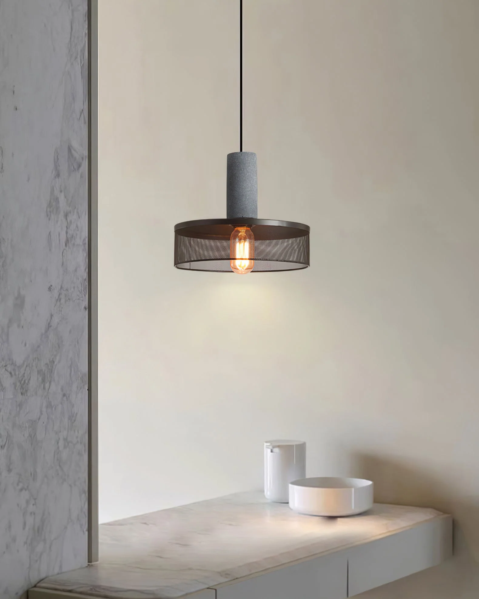 Cement Mesh Pendant Light - Image 25