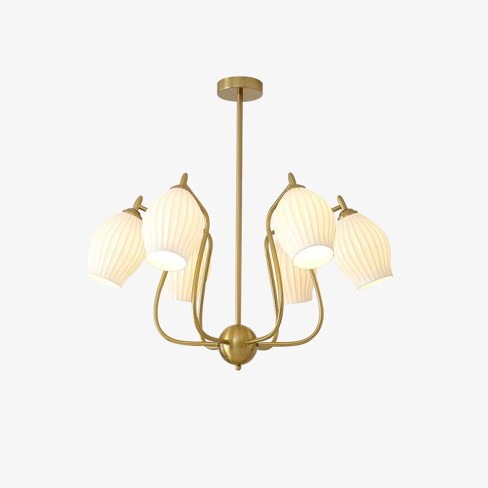 Ceramic Ribbed Chandelier - Image 21