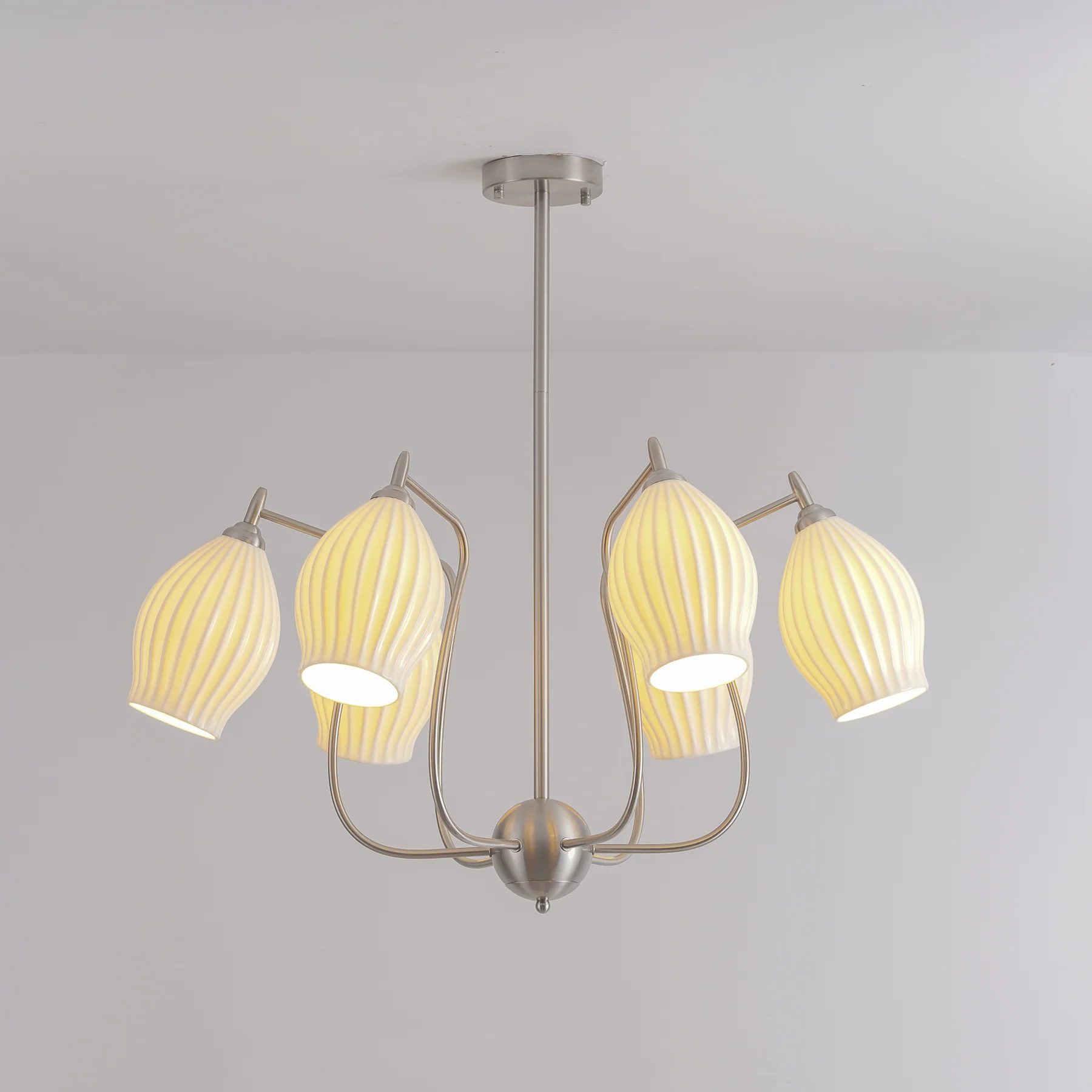 Ceramic Ribbed Chandelier - Image 22