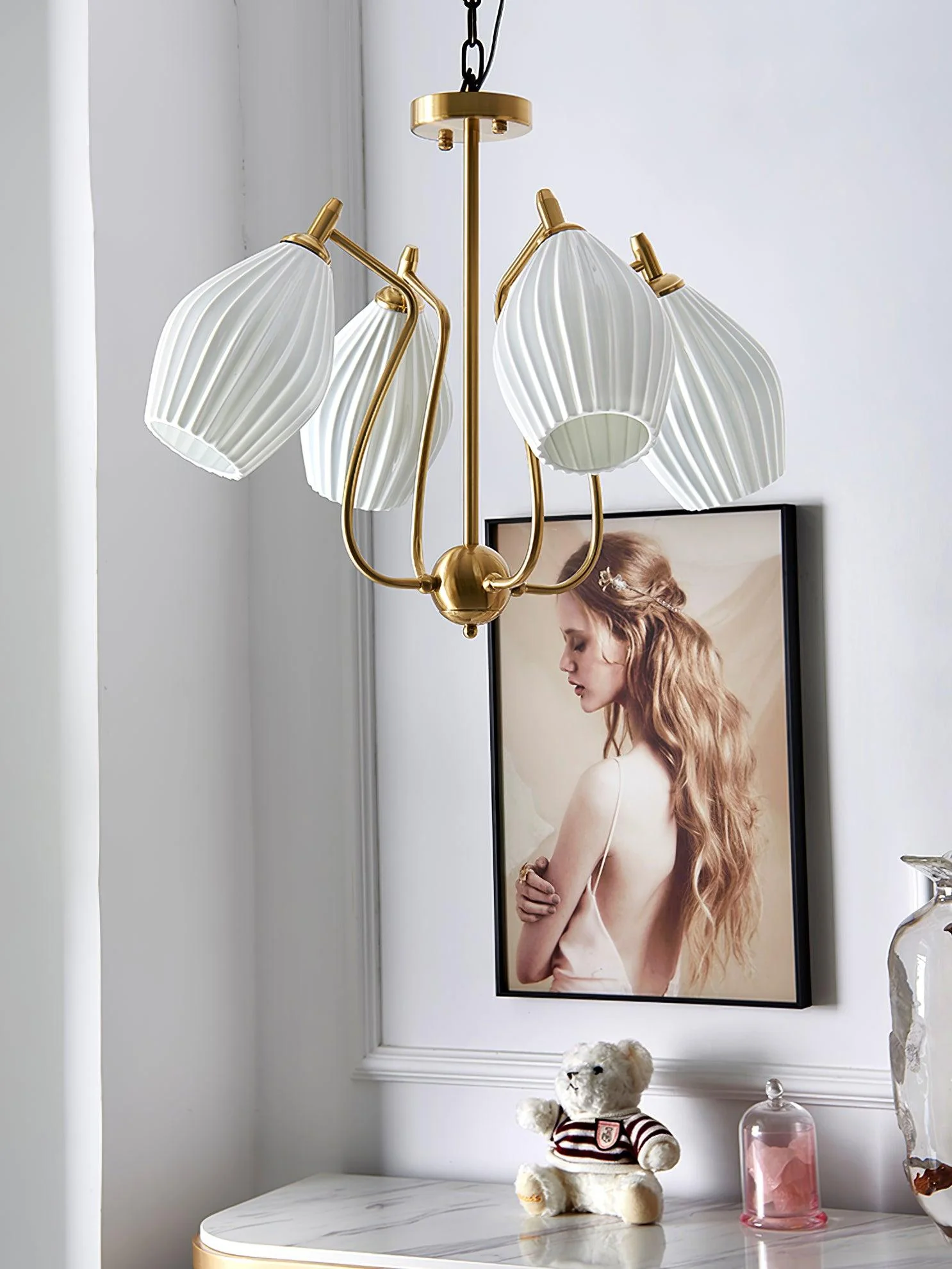 Ceramic Ribbed Chandelier - Image 25