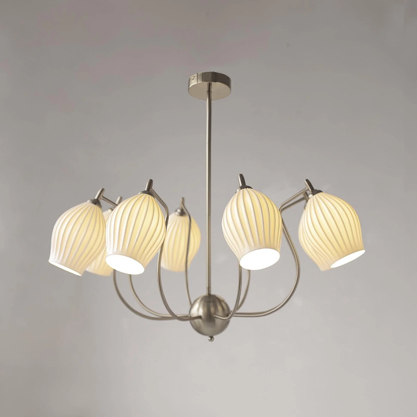 Ceramic Ribbed Chandelier - Image 33
