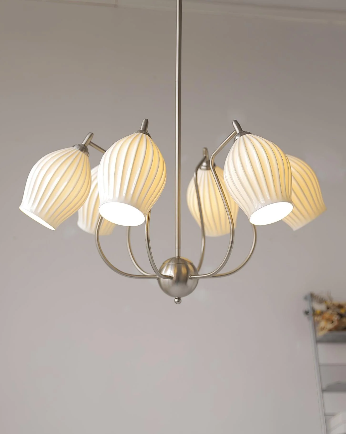 Ceramic Ribbed Chandelier - Image 35
