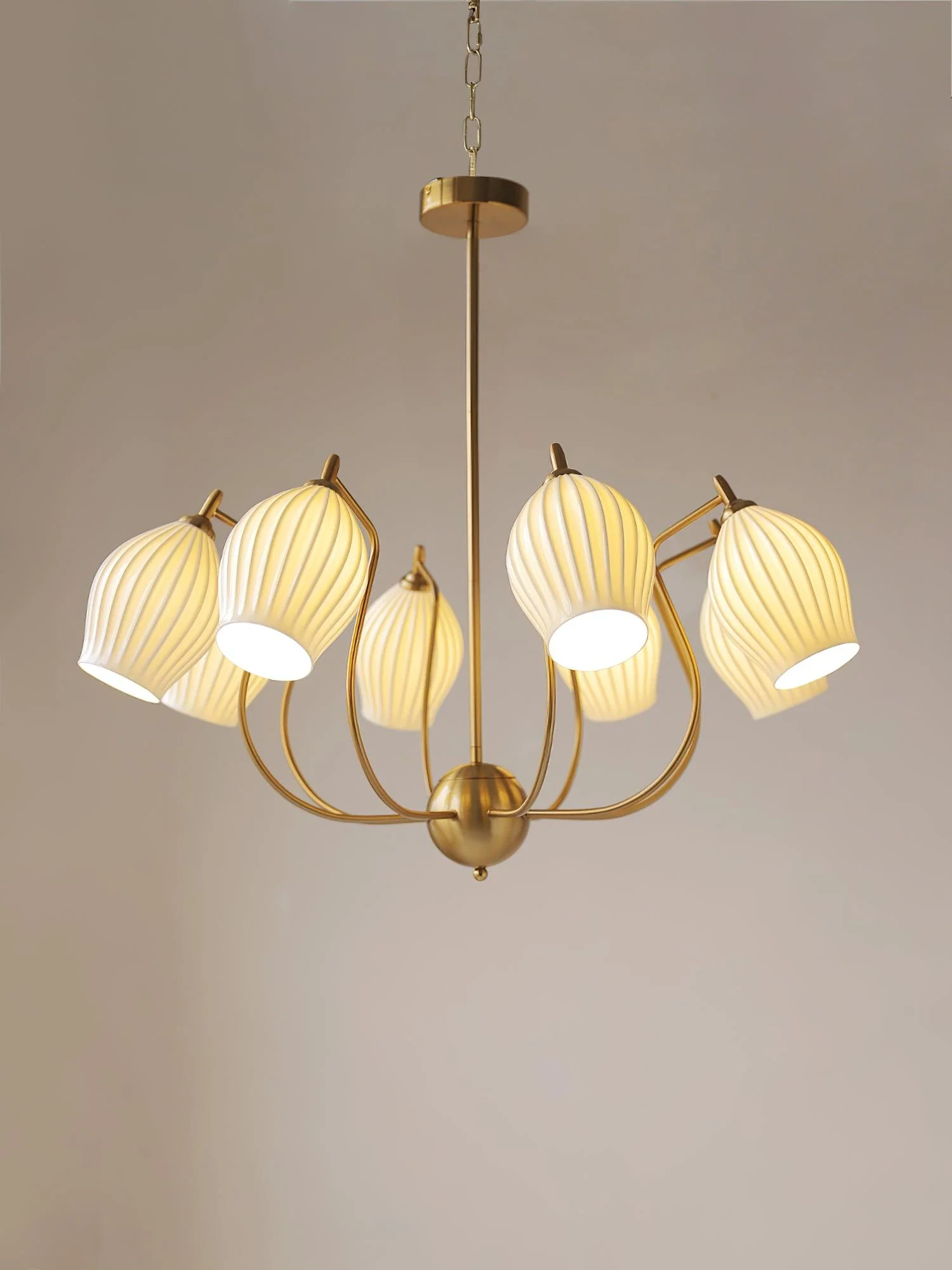 Ceramic Ribbed Chandelier - Image 39