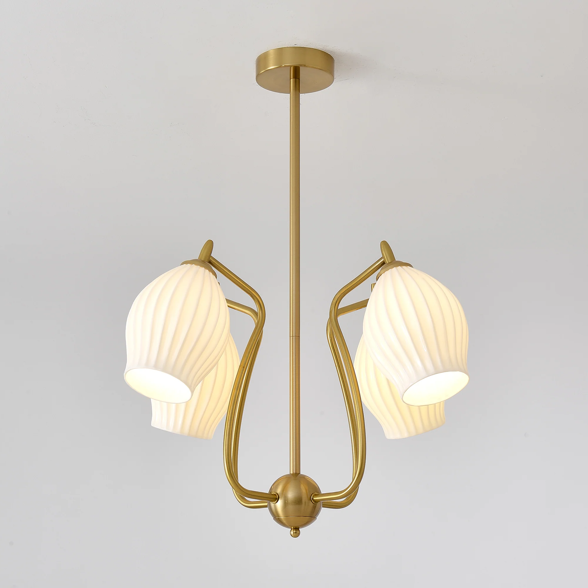 Ceramic Ribbed Chandelier - Image 44