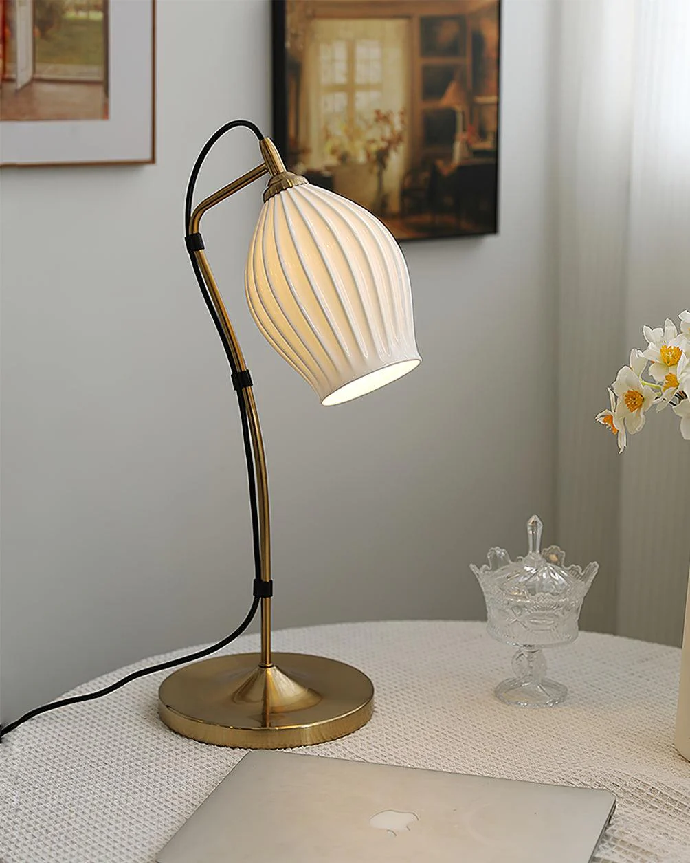 Ceramic Ribbed Table Lamp - Image 10