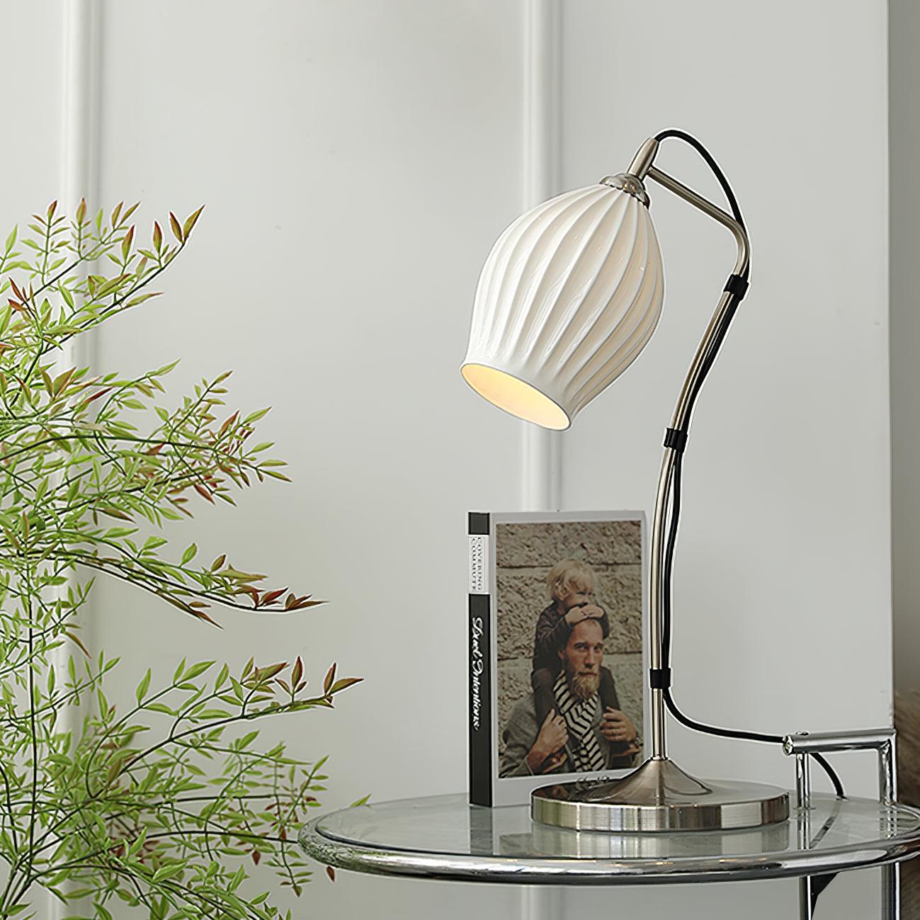 Ceramic Ribbed Table Lamp - Image 2