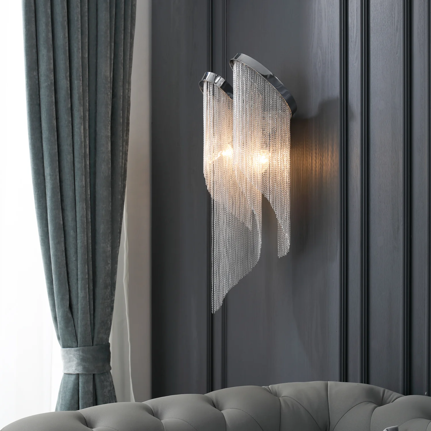Chain Tassel Wall Lamp - Image 3