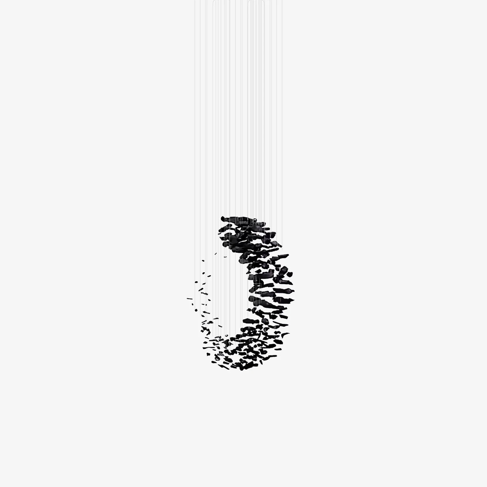 Charcoal Cascade Pixel Chandelier - Image 29