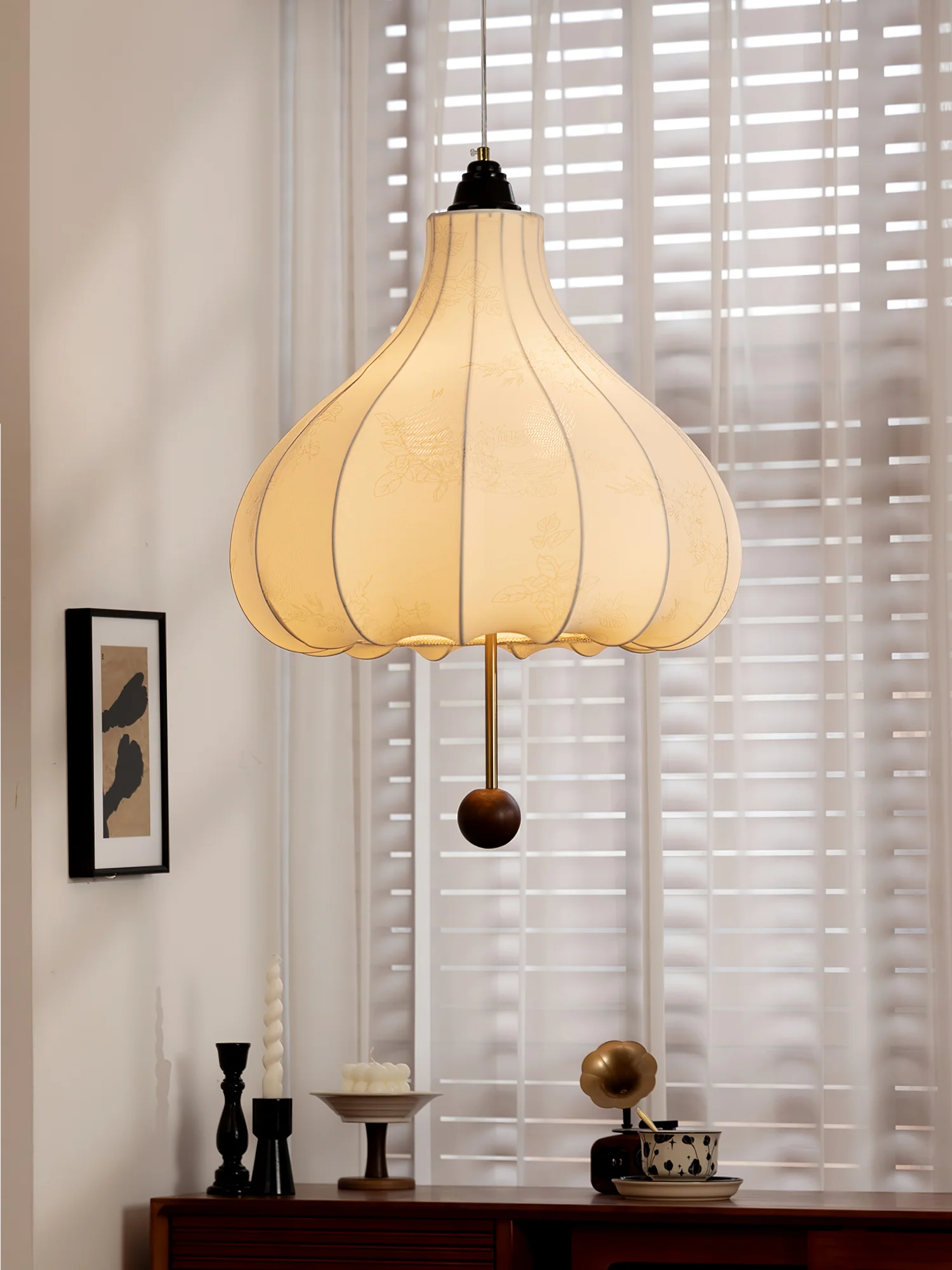 Chestnut Fabric Pendant Light - Image 11