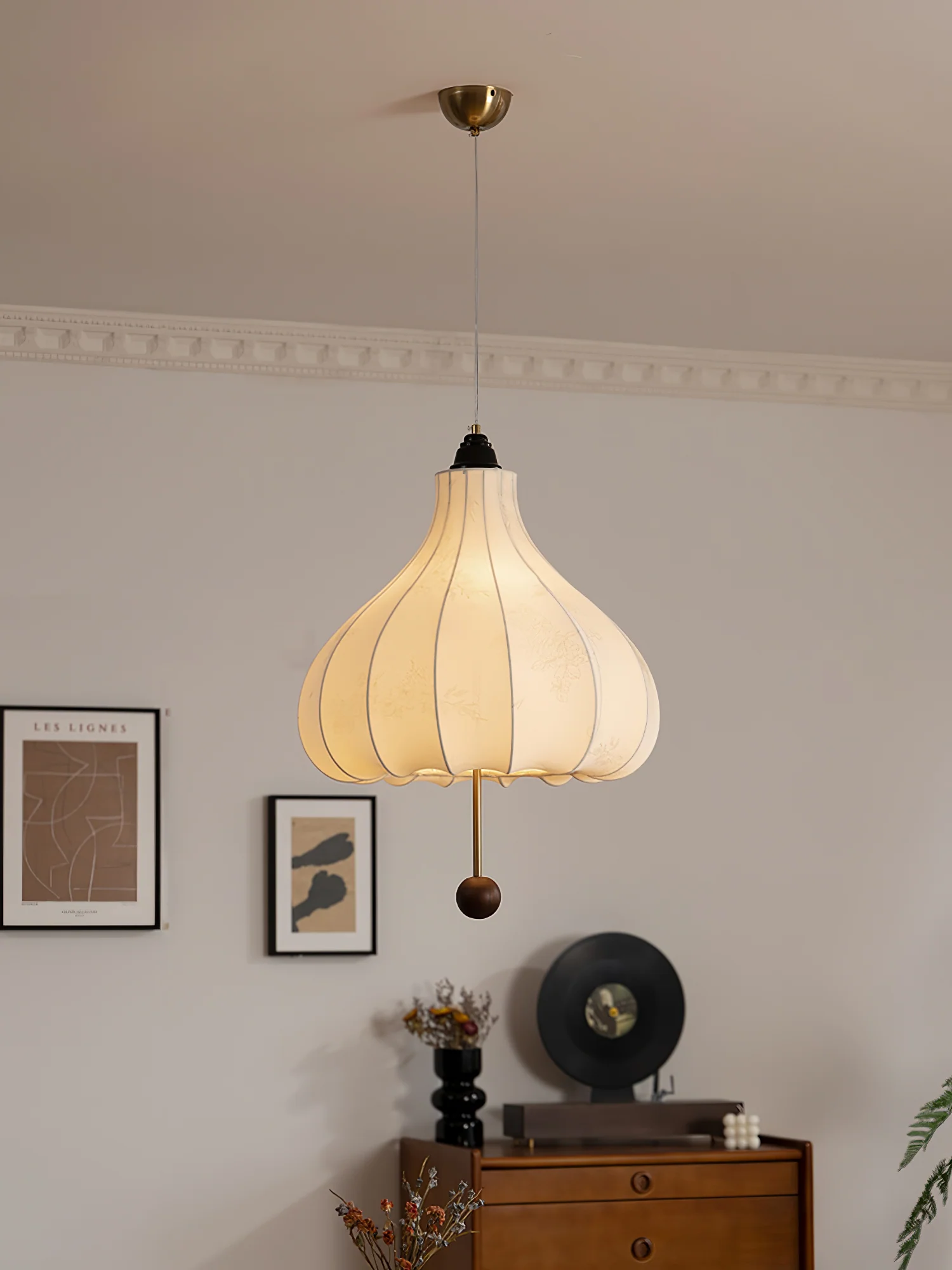 Chestnut Fabric Pendant Light - Image 12