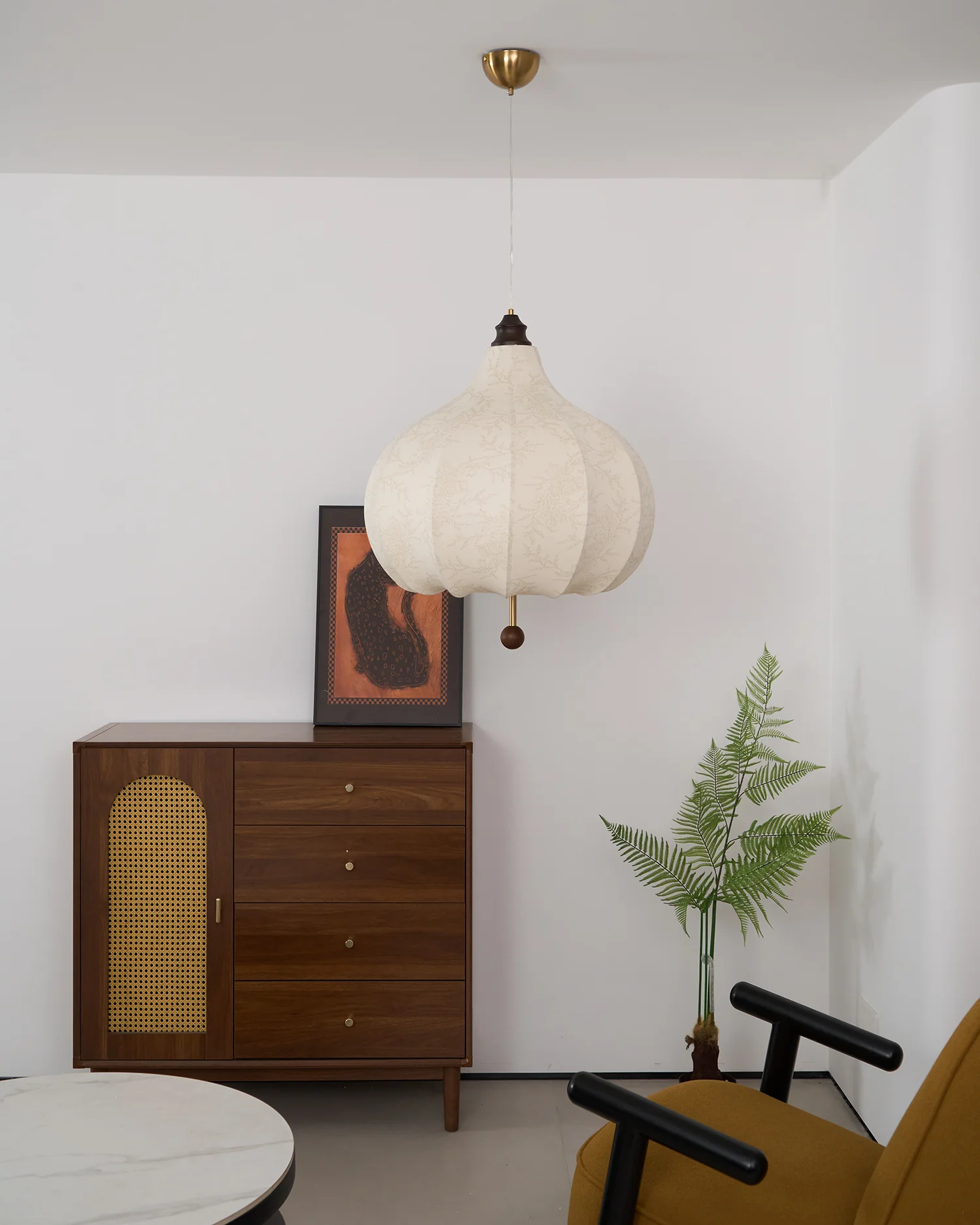 Chestnut Fabric Pendant Light - Image 25
