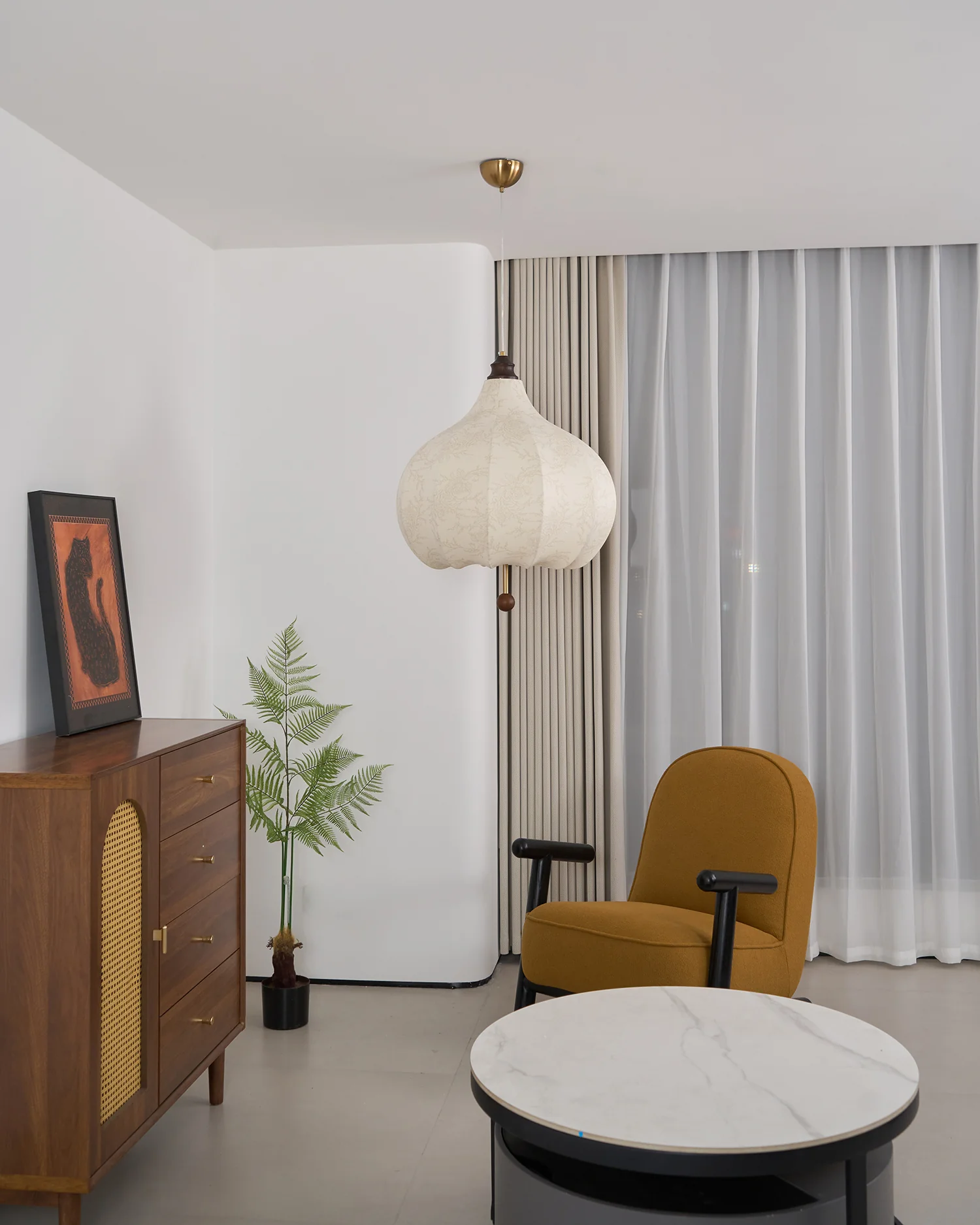 Chestnut Fabric Pendant Light - Image 27