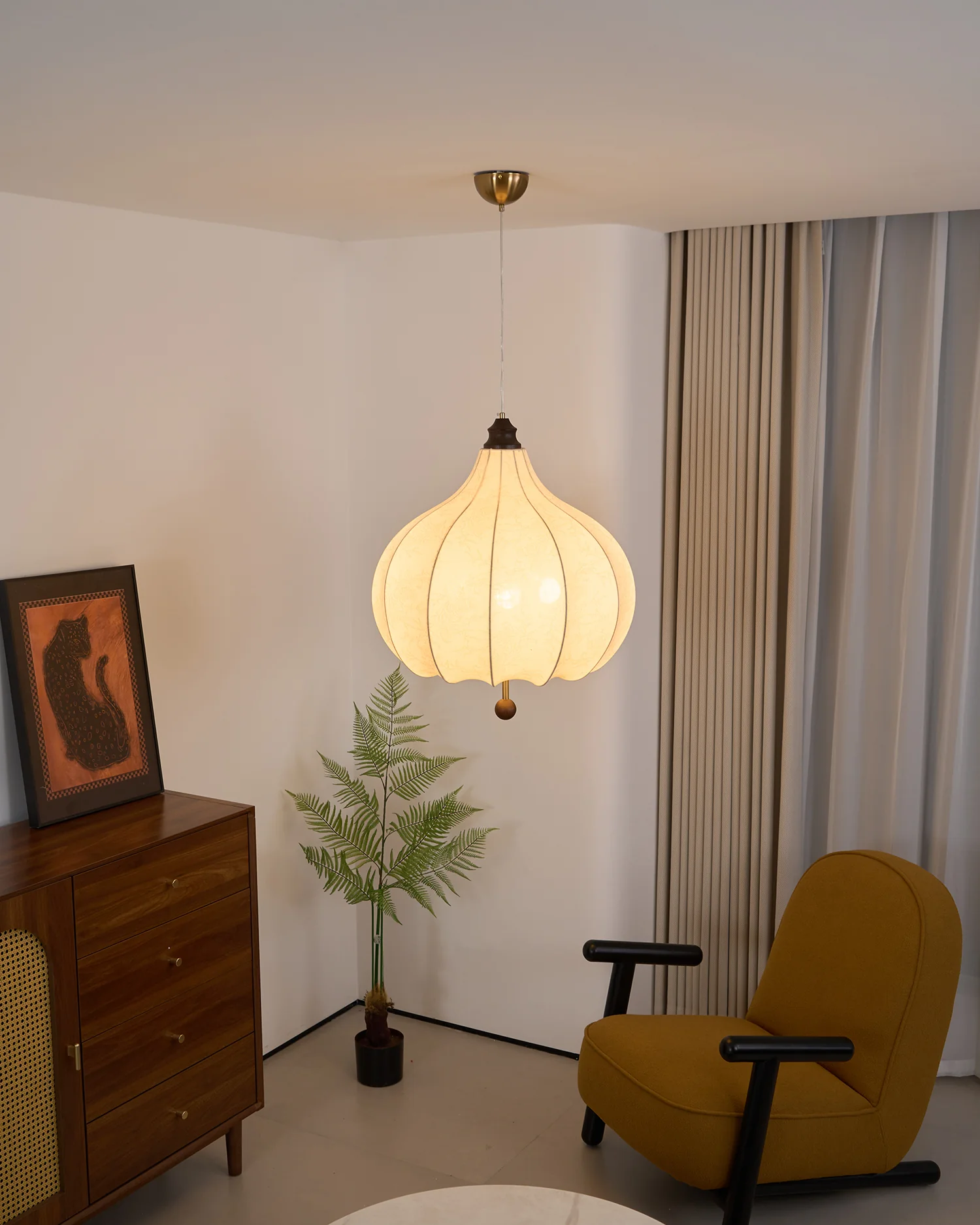 Chestnut Fabric Pendant Light - Image 28